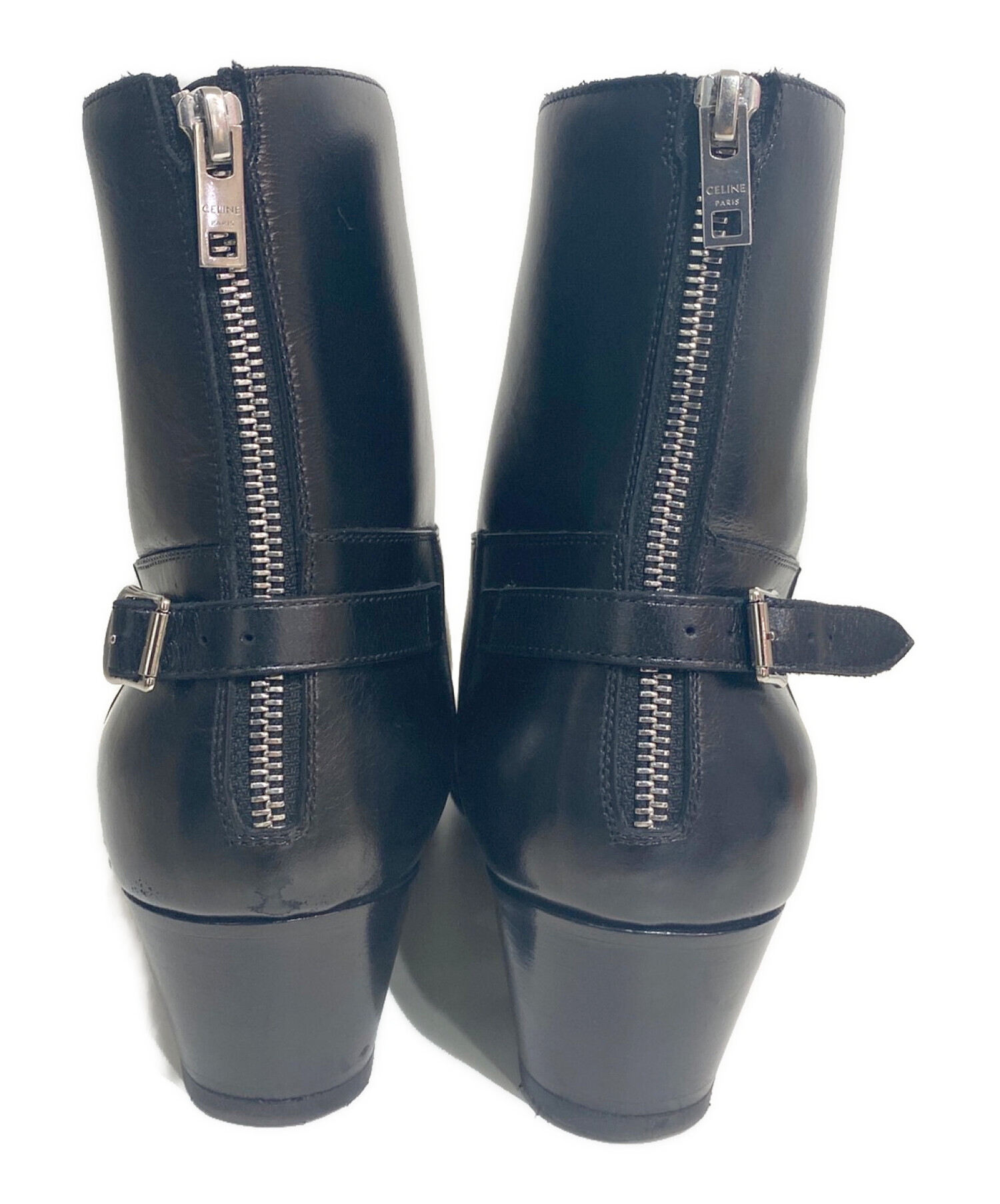 CELINE (セリーヌ) 19SS JACNO 6cm heel back zipped boots ブラック サイズ:39
