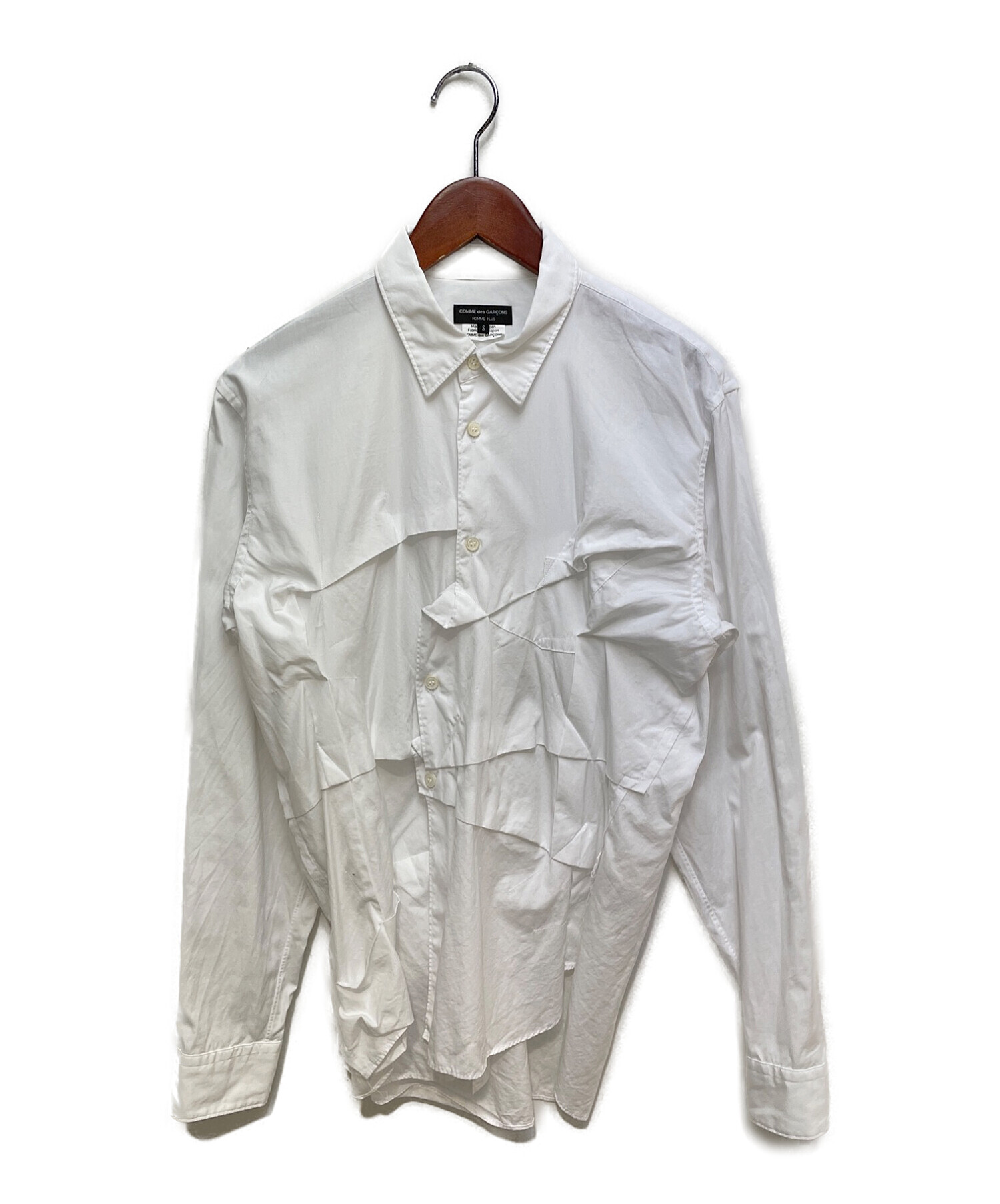COMME des GARCONS HOMME PLUS (コムデギャルソンオムプリュス)) 21SS デザインシャツ ホワイト サイズ:S