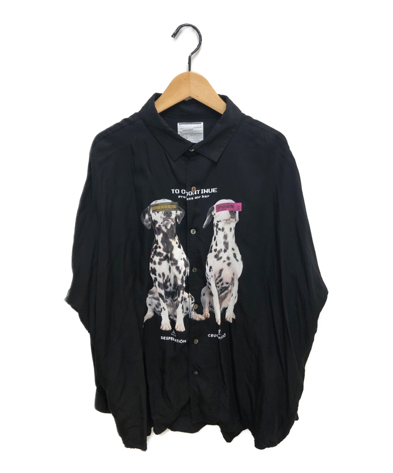 SHAREEF (シャリーフ) ダルメシアンプリントシャツ ブラック サイズ:2