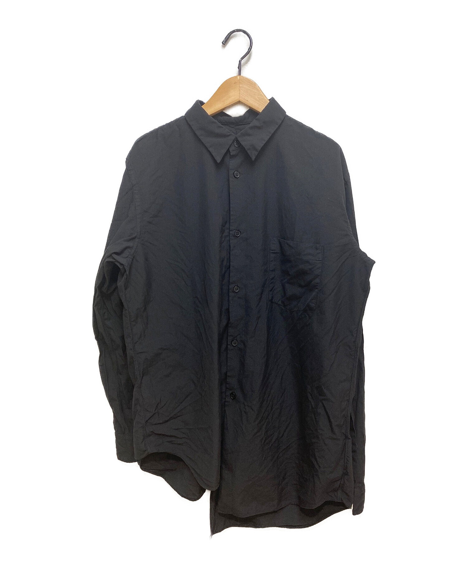 BLACK COMME des GARCONS (コムデギャルソン) アシンメトリーシャツ ブラック サイズ:L