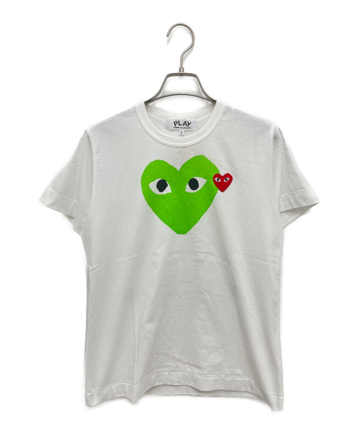 PLAY COMME des GARCONS (プレイ コムデギャルソン) ハートロゴTシャツ ホワイト サイズ:L 未使用品