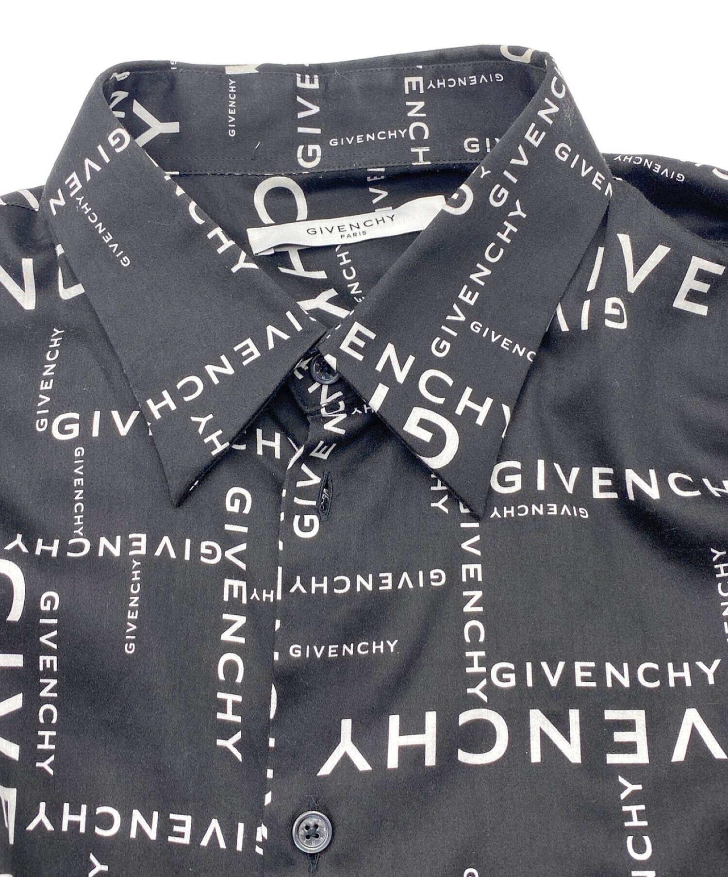 GIVENCHY (ジバンシィ) オールオーバーロゴシャツ ブラック サイズ:43