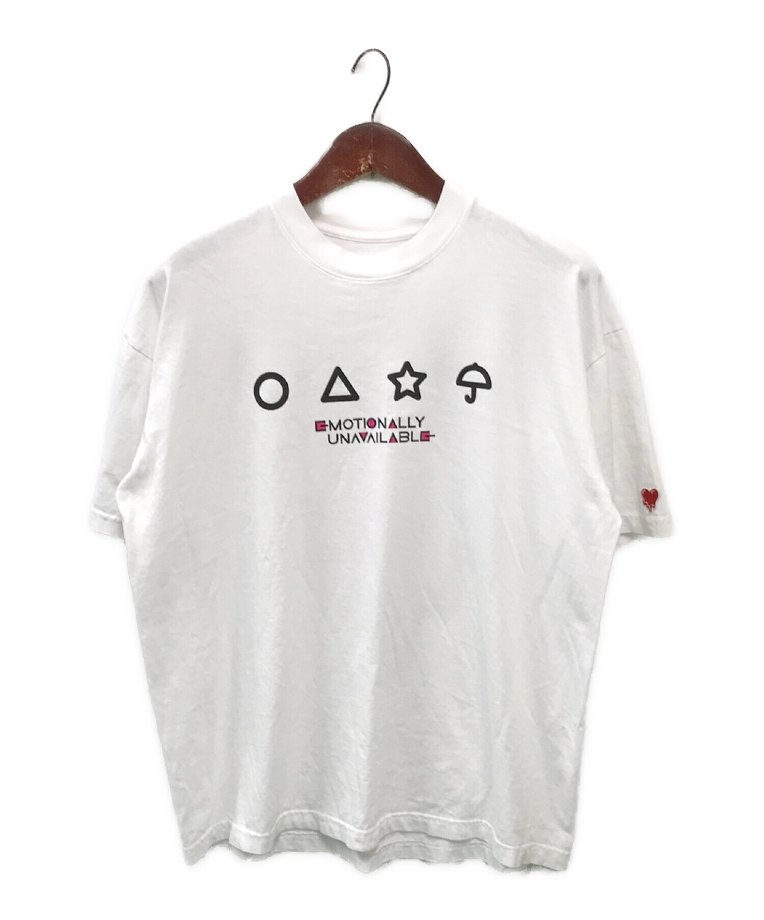 EMOTIONALLY UNAVAILABLE (エモーショナリー・アンアベイラブル) SGM X EU HEART LOGO TEE ホワイト  サイズ:L