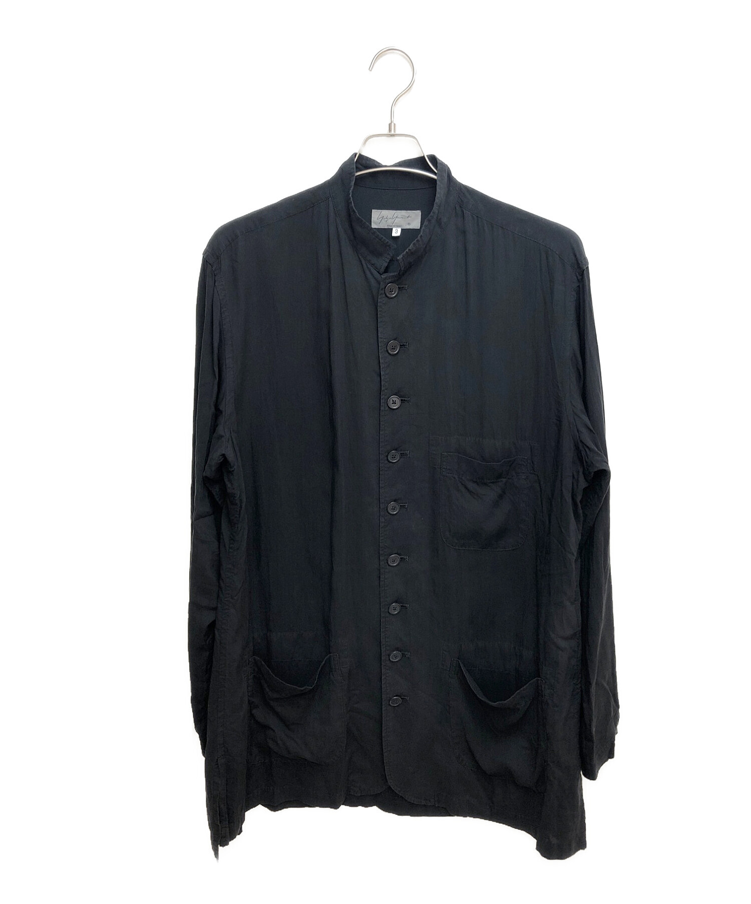 Yohji Yamamoto pour homme (ヨウジヤマモトプールオム) スタンドカラーシャツジャケット ブラック サイズ:3