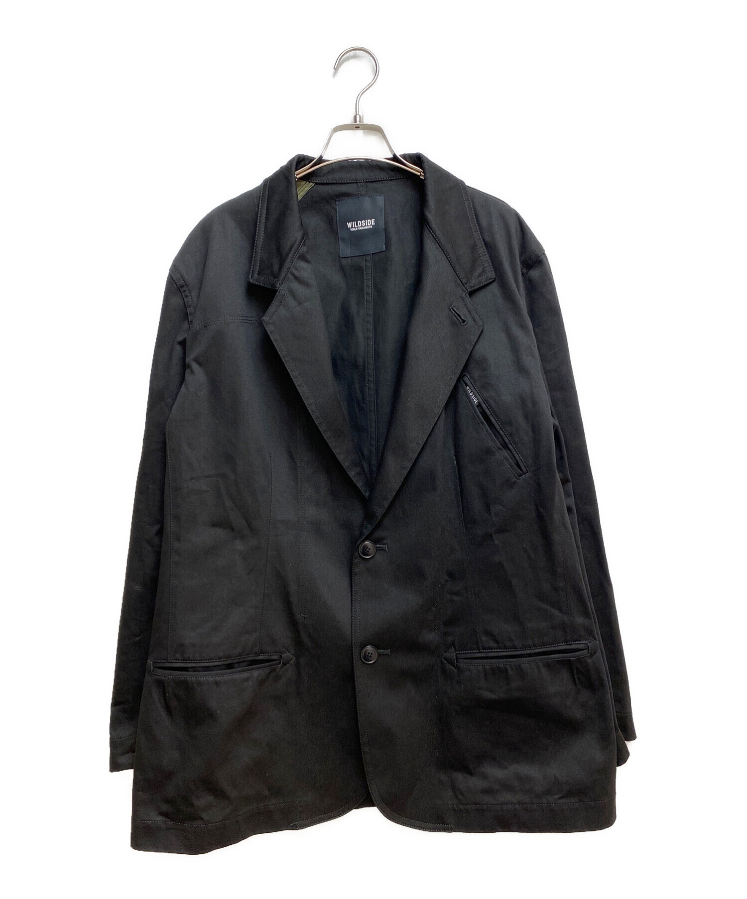 WILDSIDE YOHJI YAMAMOTO (ワイルドサイドヨウジヤマモト) Cotton Chino 2B Tailored Collar  Jacket ブラック サイズ:3