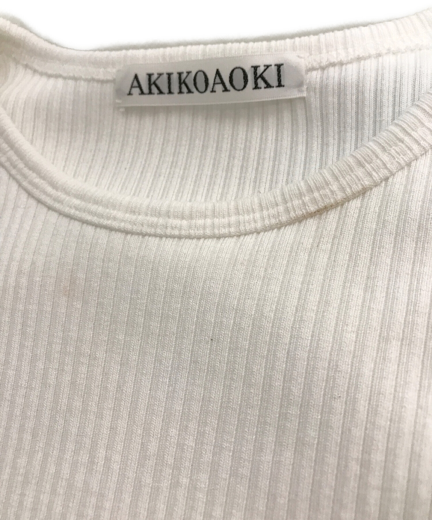 AKIKOAOKI (アキコアオキ) デザインリブカットソー ホワイト サイズ:Free
