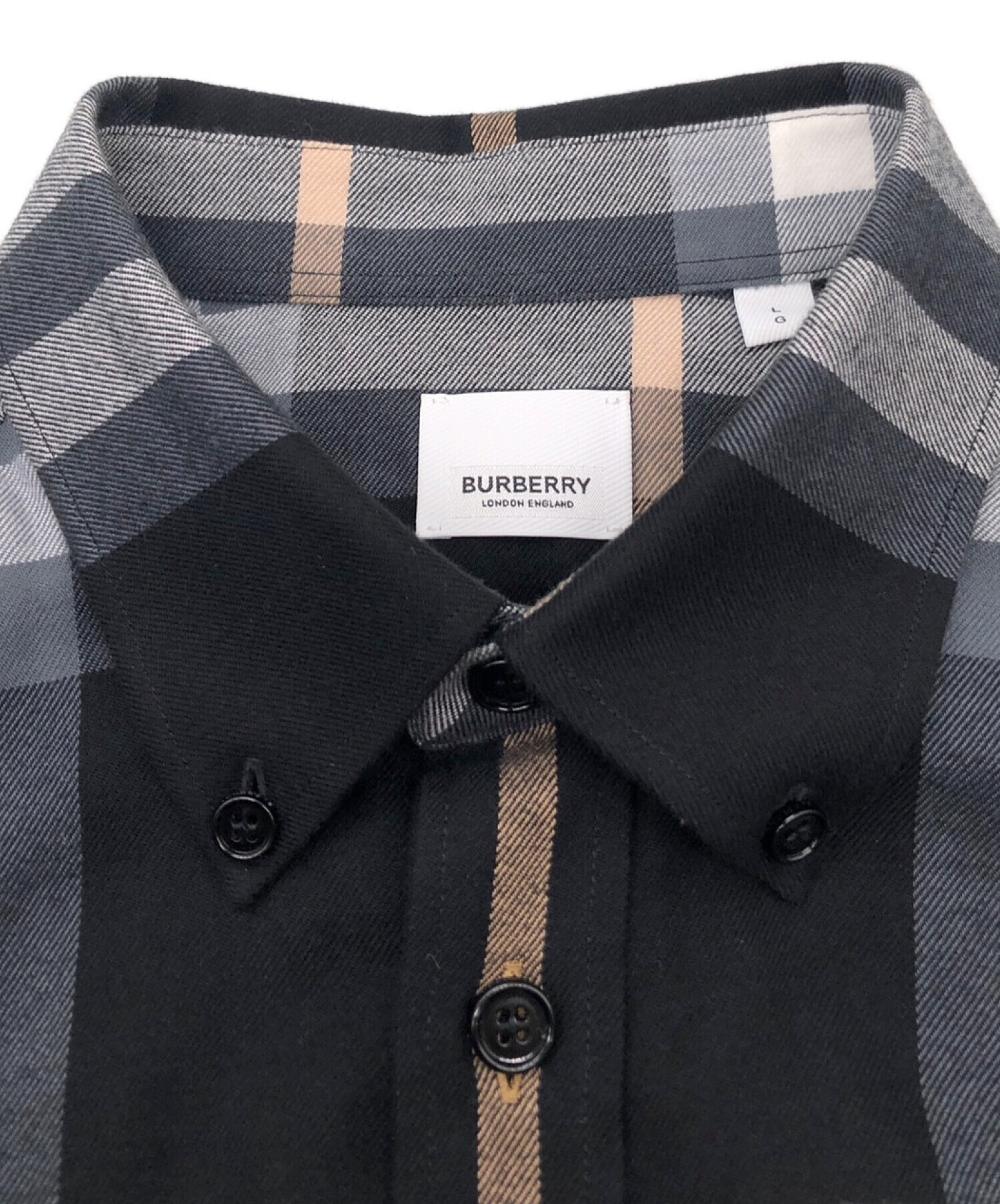 BURBERRY (バーバリー) 22SS チェックネルシャツ グレー サイズ:L