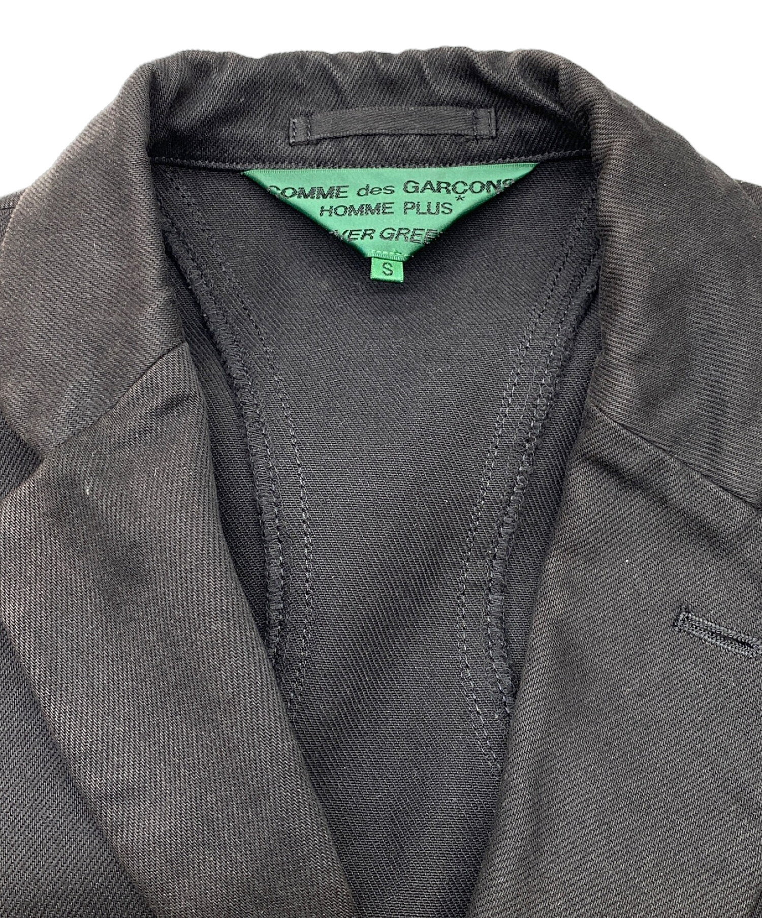 COMME des GARCONS HOMME PLUS EVER GREEN (コムデギャルソンオムプリュス エバーグリーン) 切替ジャケット  ブラック サイズ:S