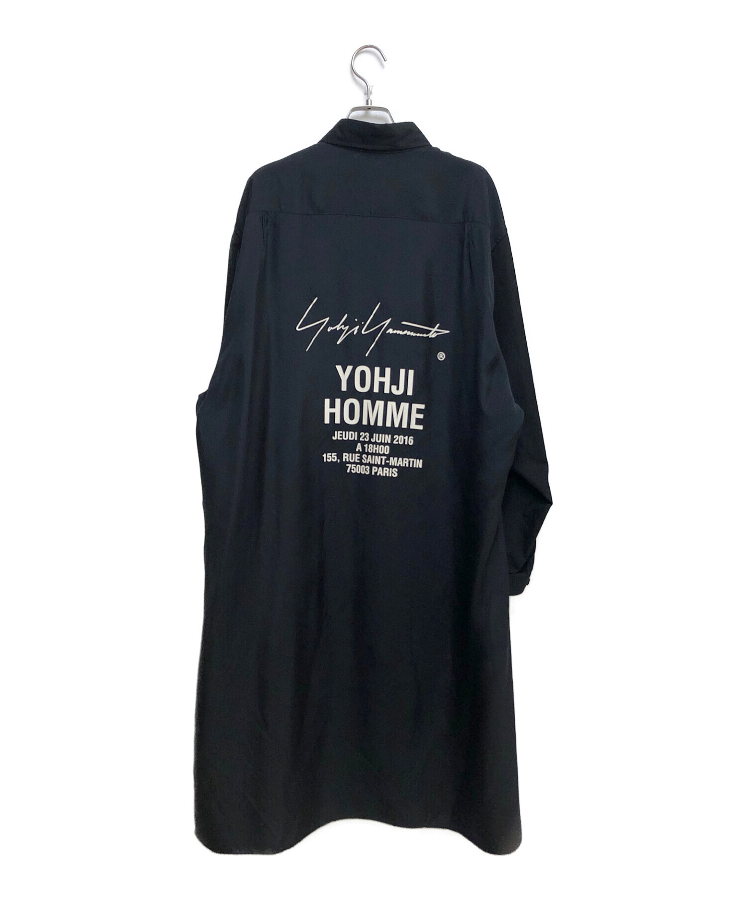 Yohji Yamamoto pour homme (ヨウジヤマモト プールオム) バックロゴロングシャツ ブラック サイズ:3