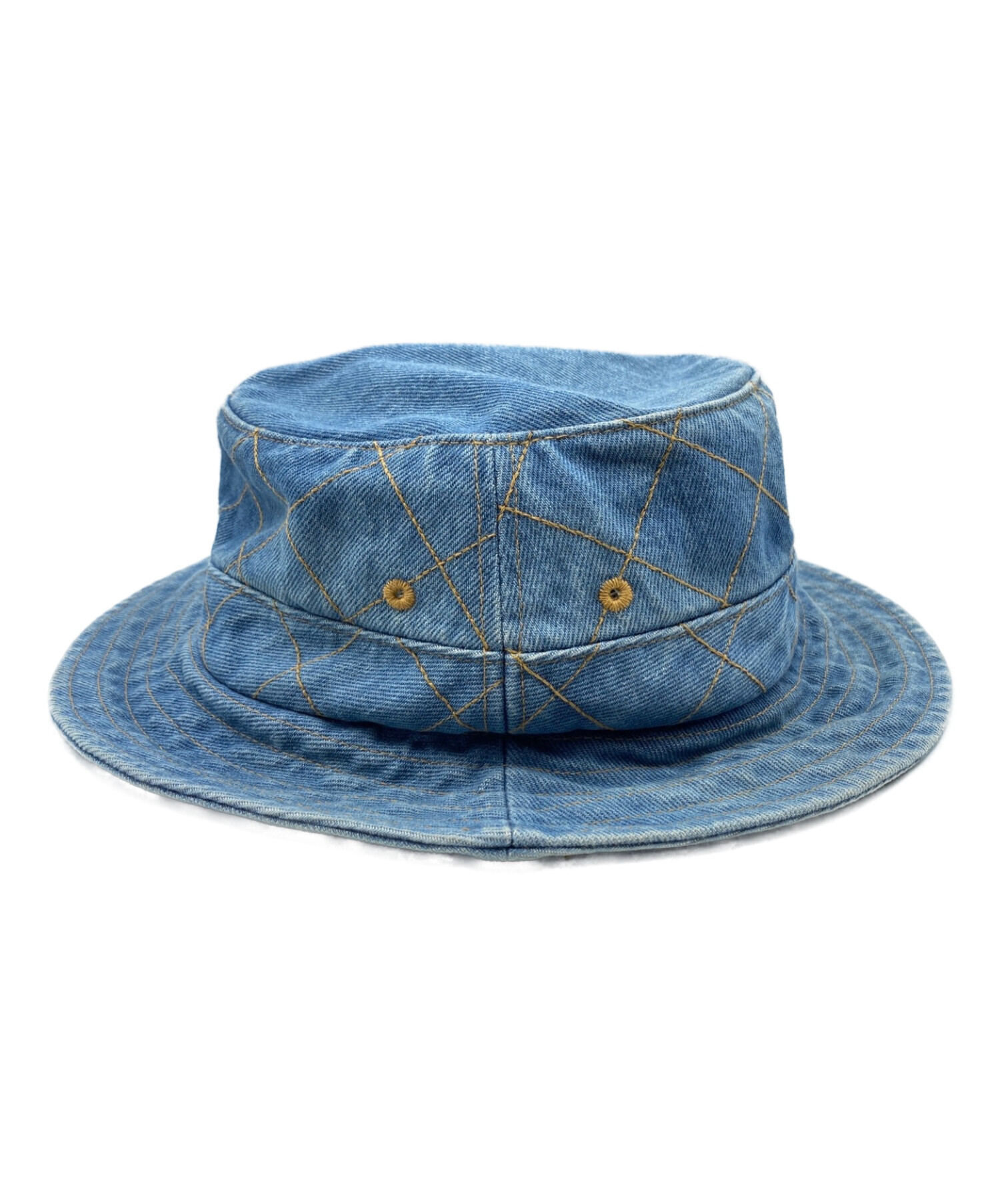 Supreme (シュプリーム) Diamond Stitch Crusher Denim Hat インディゴ サイズ:M/L