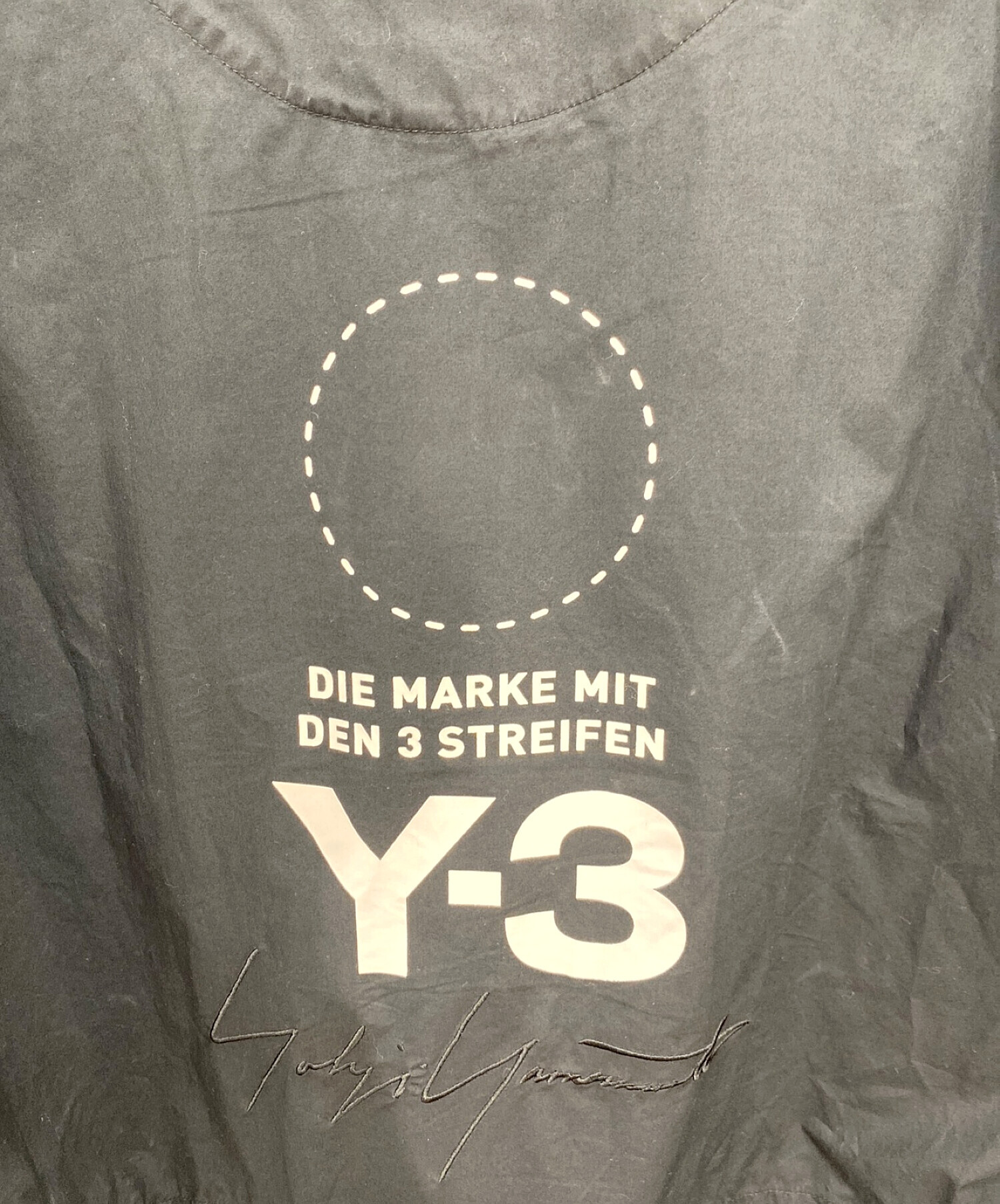 Y-3 (ワイスリー) バックプリントフーデッドコート ブラック サイズ:M