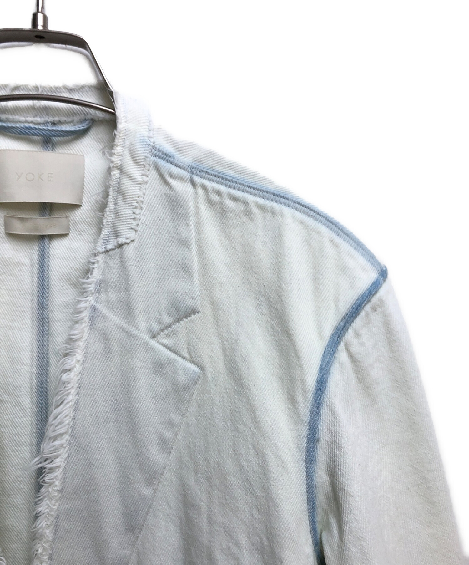 yoke 21ss cut off denim tailored jacket - www.csihealth.net