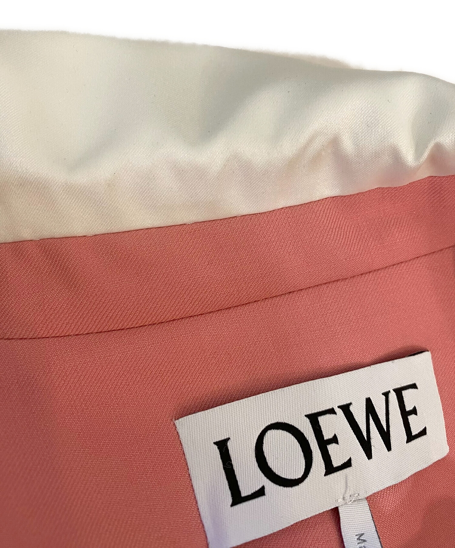 中古・古着通販】LOEWE (ロエベ) ラペル切替ロングジャケット ピンク