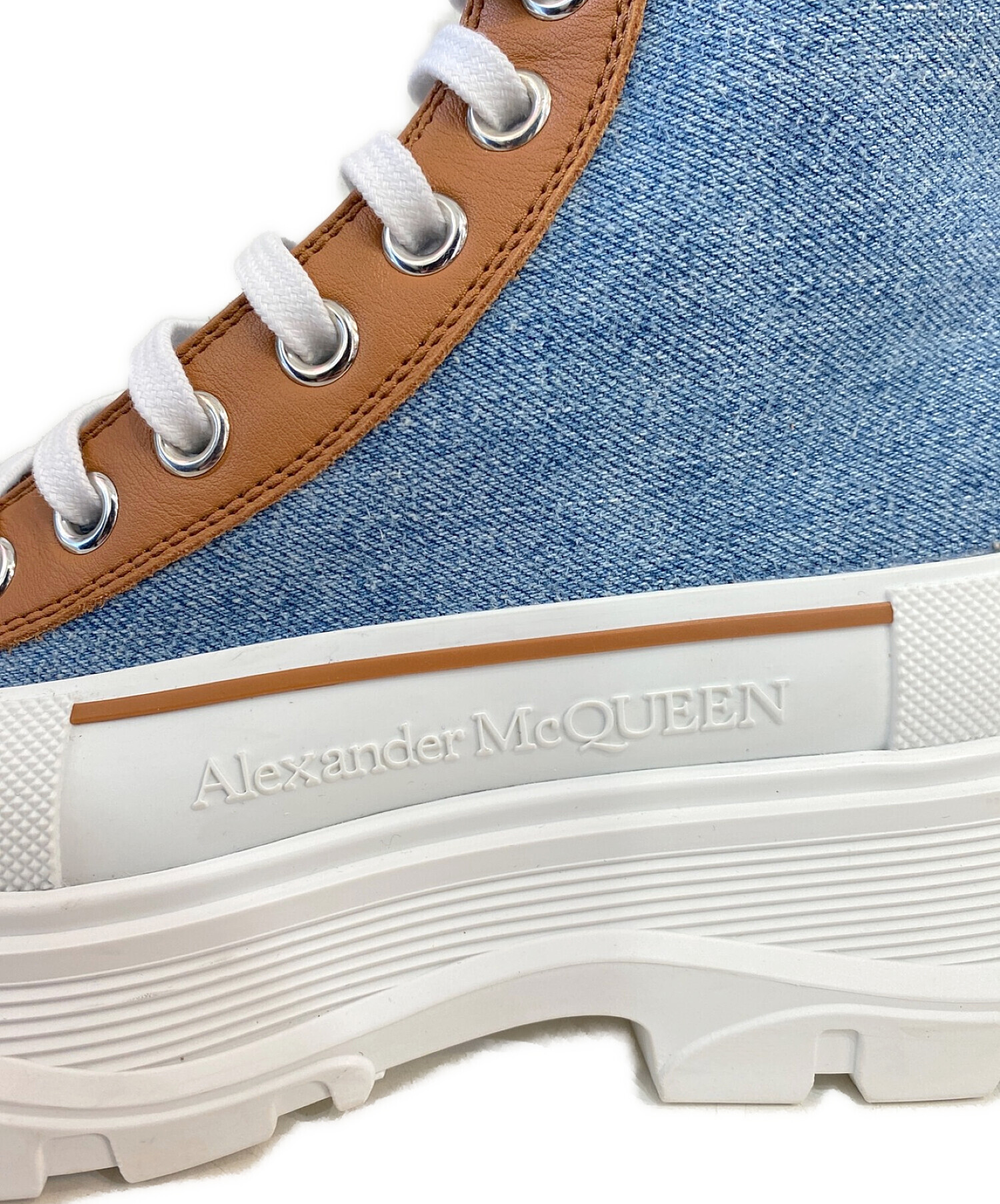 ALEXANDER McQUEEN (アレキサンダーマックイーン) トレッドスリックブーツ ブルー サイズ:39