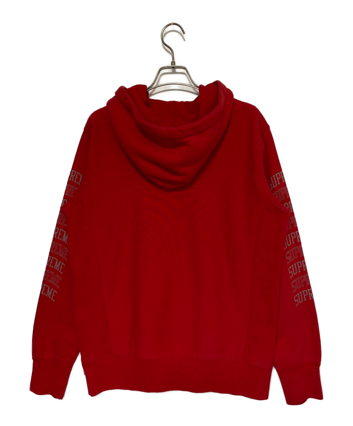 SUPREME (シュプリーム) Sleeve Arc Hooded Sweatshirt レッド サイズ:S