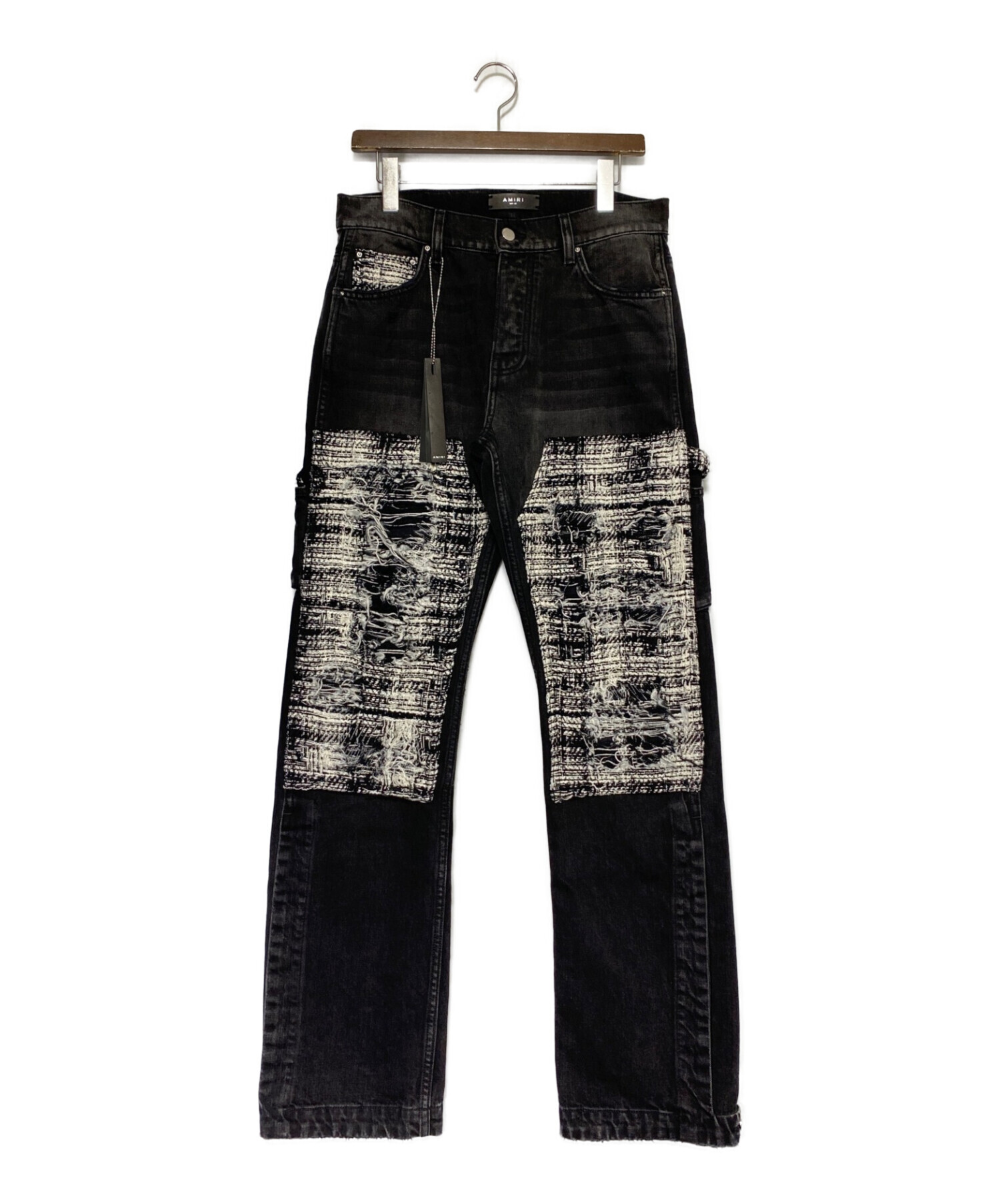 AMIRI (アミリ) BOUCLE PATCH CARPENTER JEAN ブラック サイズ:30