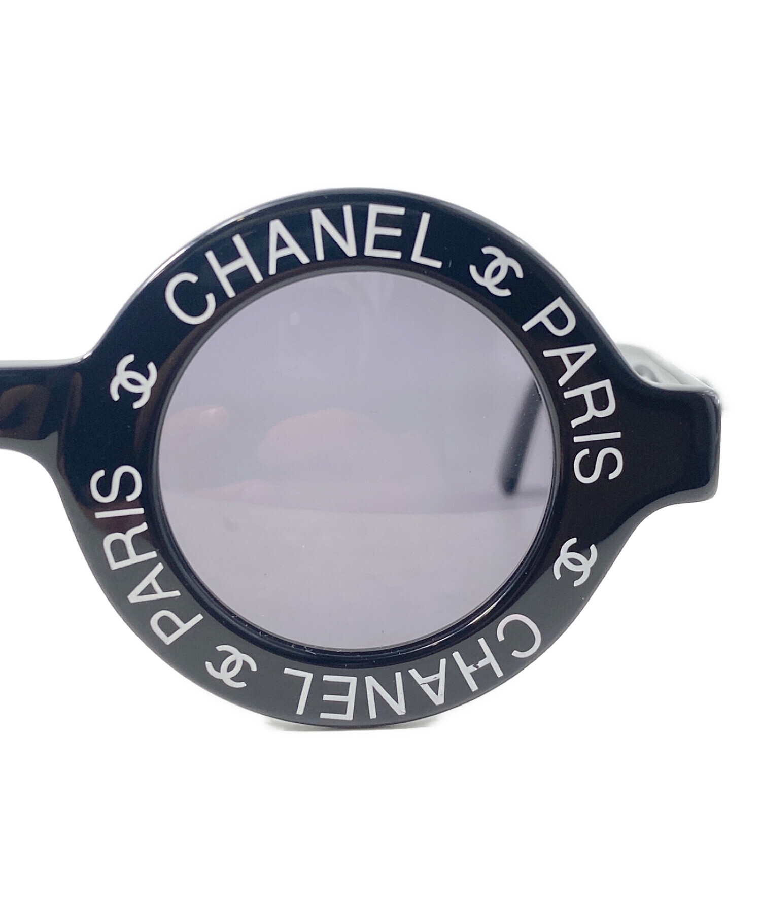 中古・古着通販】CHANEL (シャネル) ロゴフレームサングラス ブラック