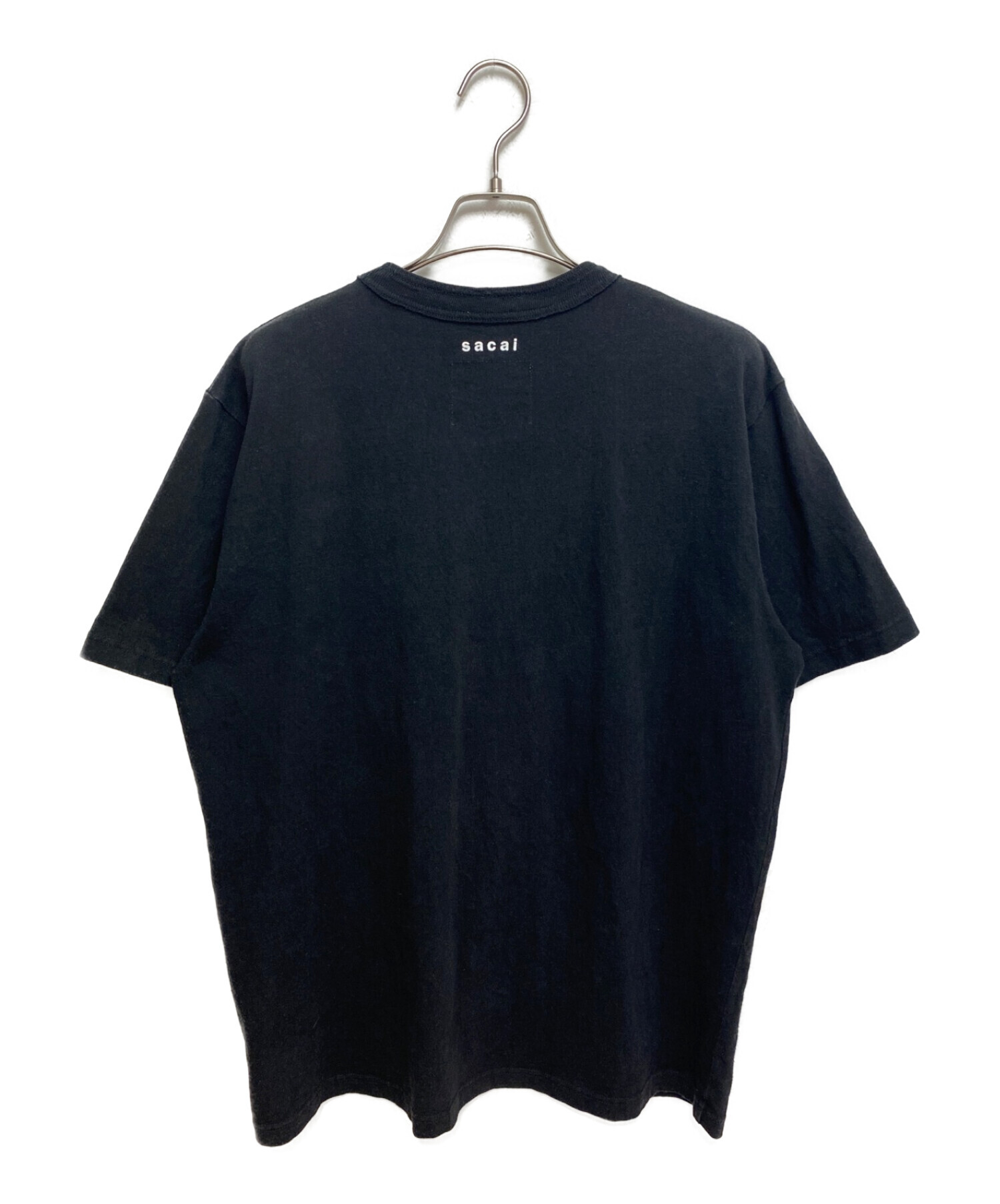 中古・古着通販】sacai (サカイ) プリントTシャツ ブラック サイズ:4 