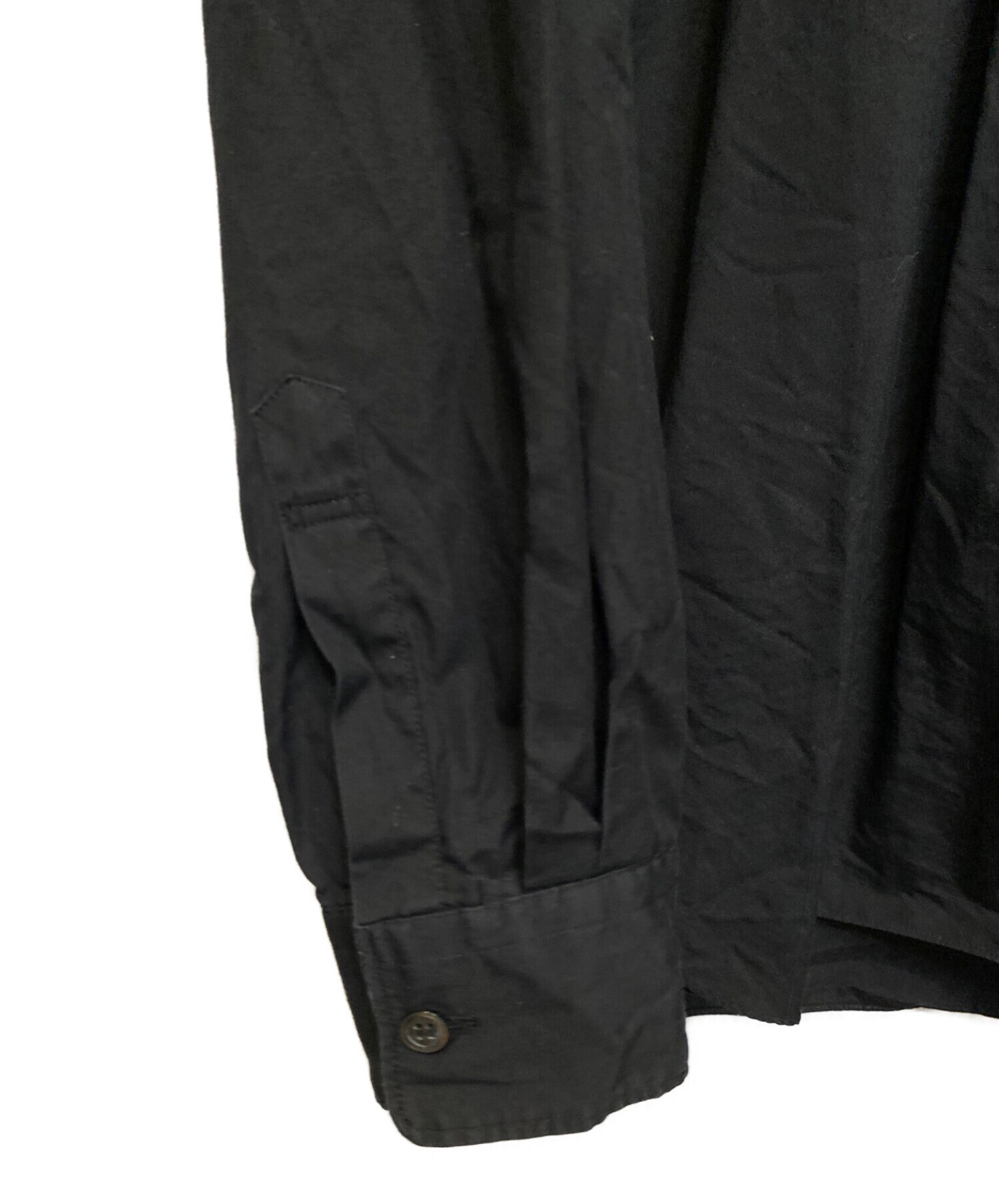 COMME des GARCONS HOMME PLUS (コムデギャルソンオムプリュス) 20SS ギャザーデザインシャツ ブラック サイズ:M