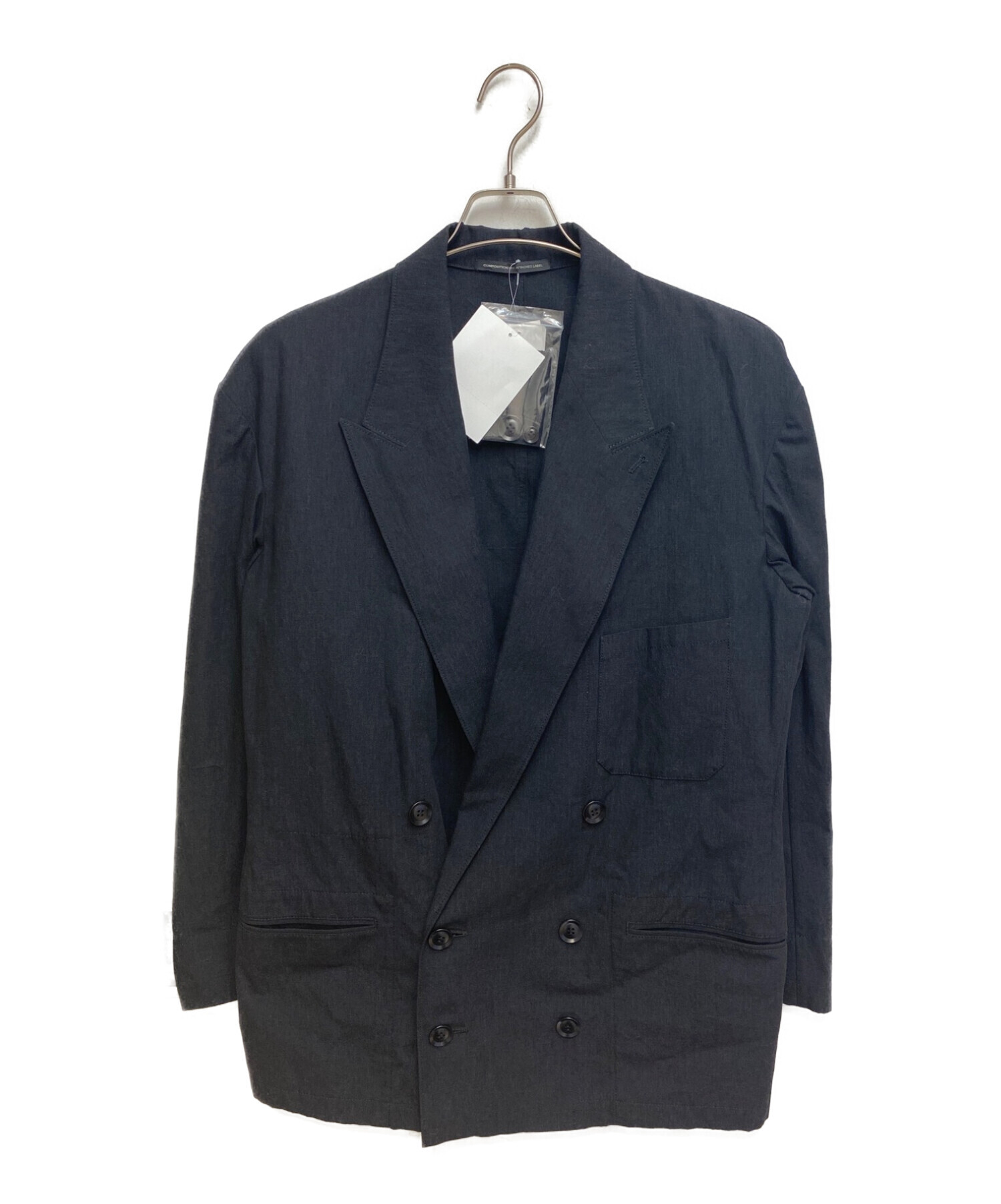 中古・古着通販】Y's (ワイズ) BLACK DUNGAREE PEAK LAPEL JACKET