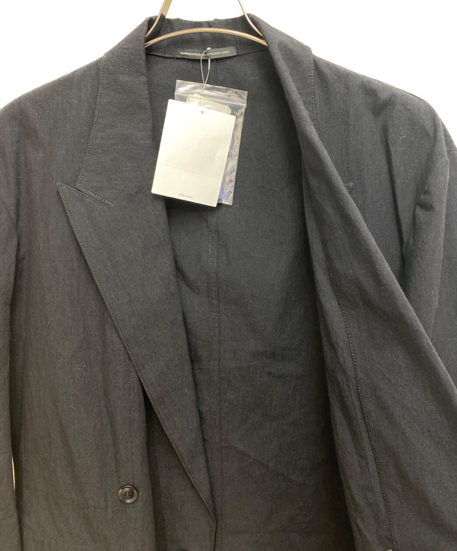 中古・古着通販】Y's (ワイズ) BLACK DUNGAREE PEAK LAPEL JACKET