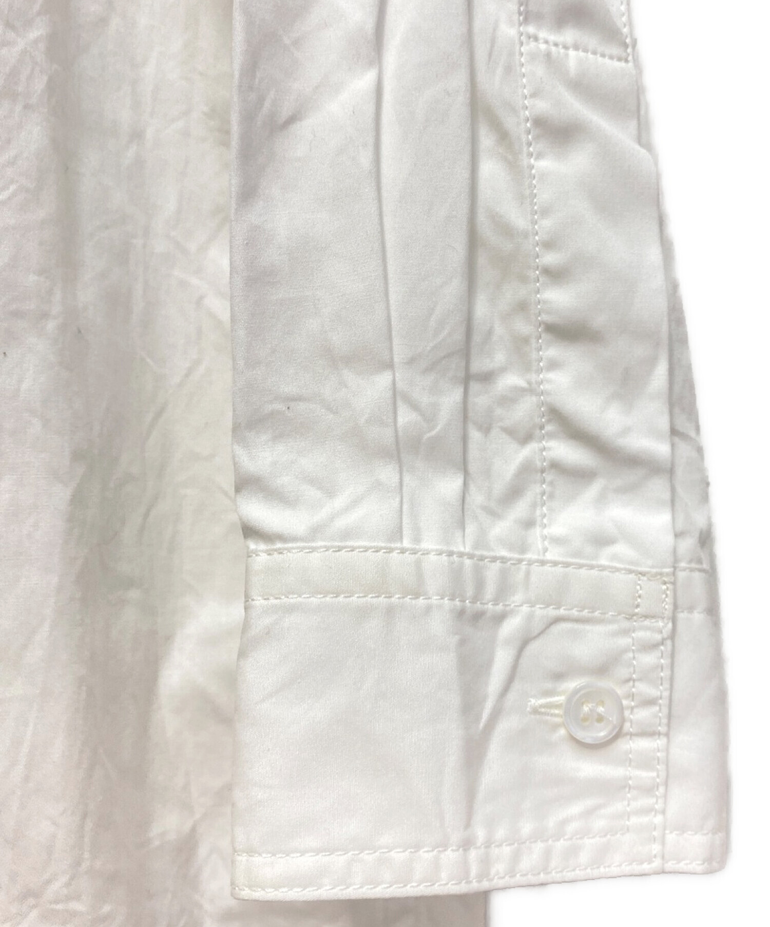 極美品□ヨウジヤマモト プールオム HJ-B07-001 MULTI-BUTTON SHIRT コットン ブザムブラウス/デザインシャツ ホワイト 3 日本製 正規品
