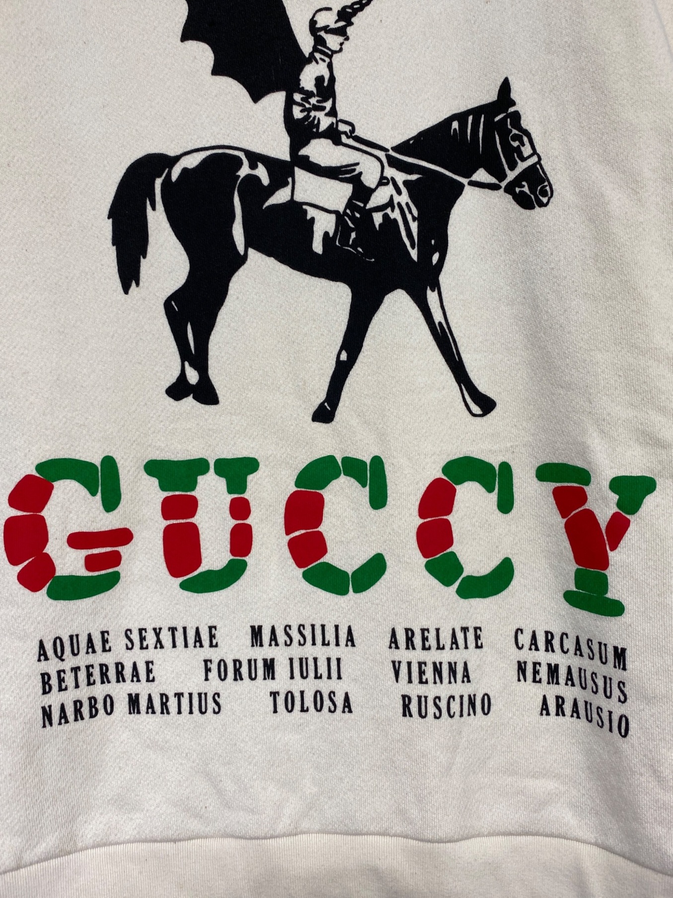 GUCCI (グッチ) ウイングジョッキースウェットシャツ アイボリー サイズ:SIZE M