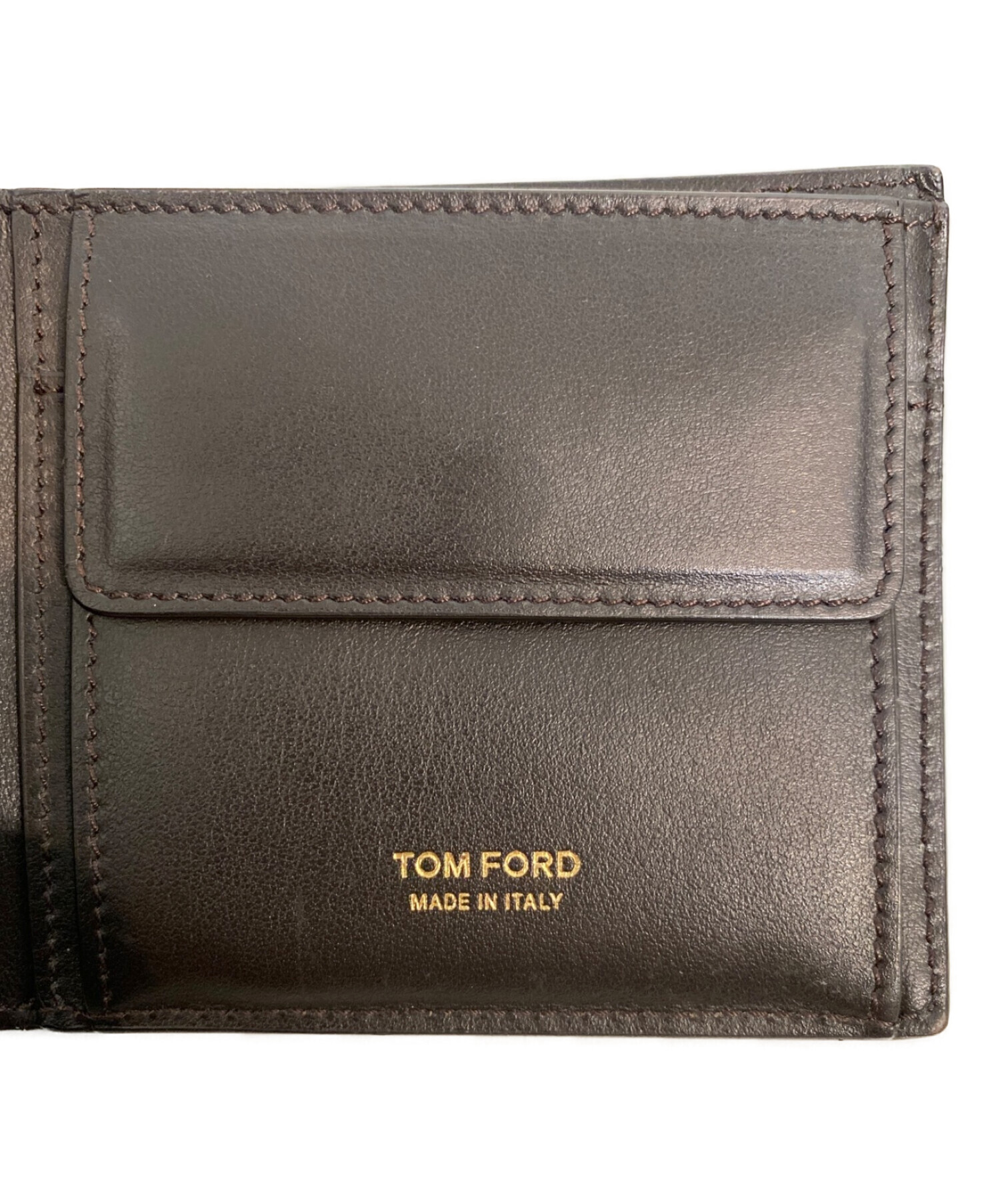 未使用　箱付　トムフォード　クロコ型押し　二つ折財布　ブラック未使用箱保存袋付