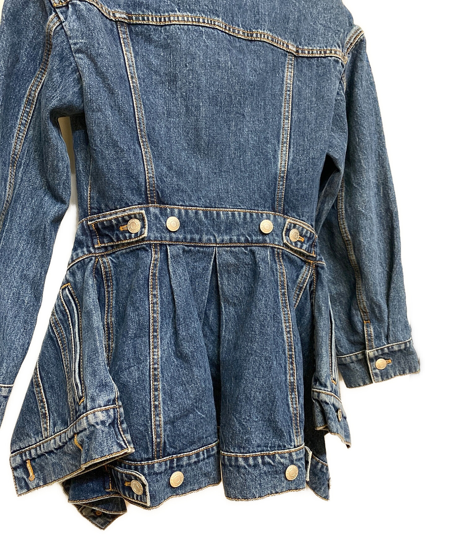 ALEXANDER McQUEEN (アレキサンダーマックイーン) Peplum Denim Jacket ブルー サイズ:36 未使用品