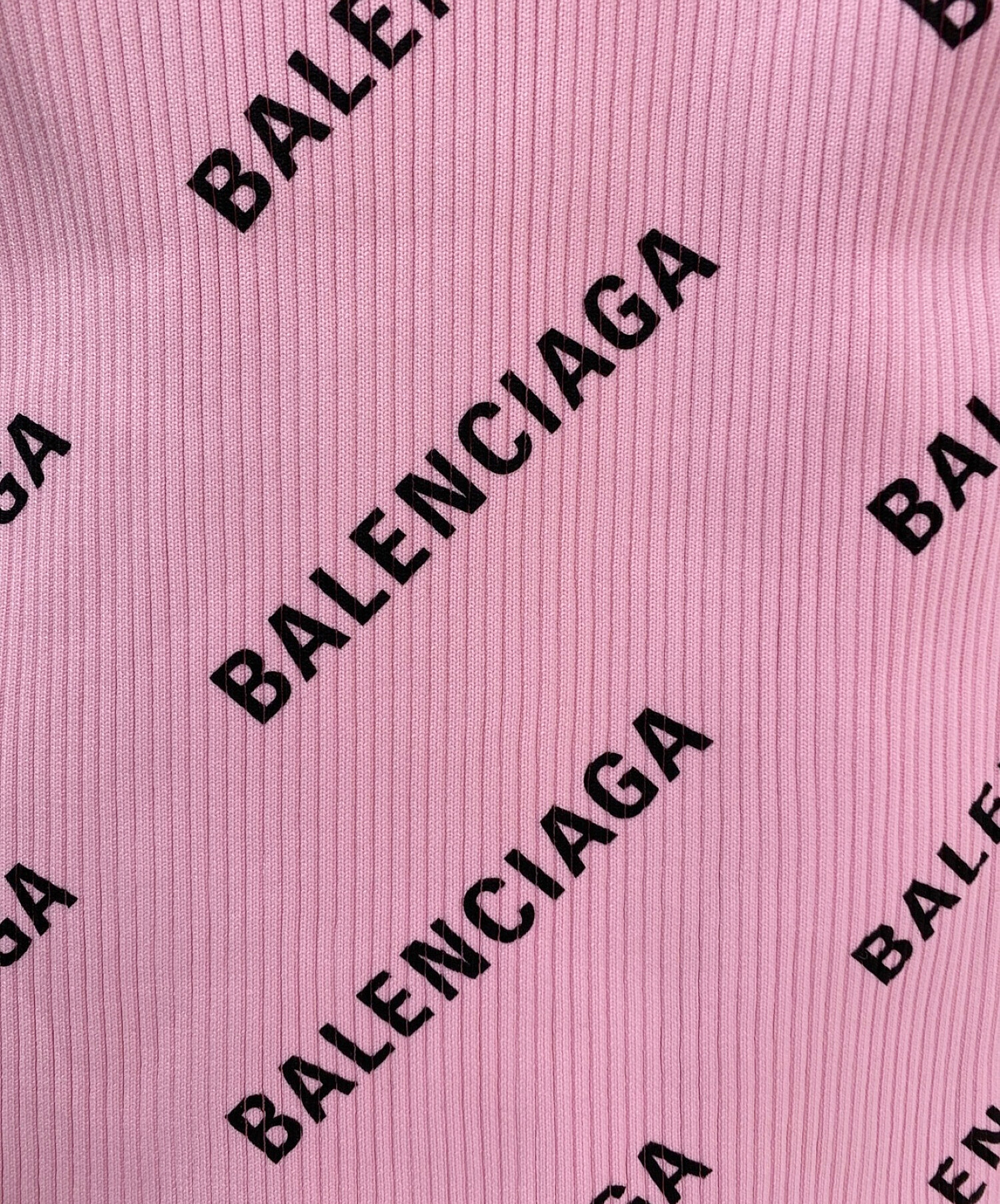 BALENCIAGA (バレンシアガ) ロゴ総柄ニット ピンク サイズ:S