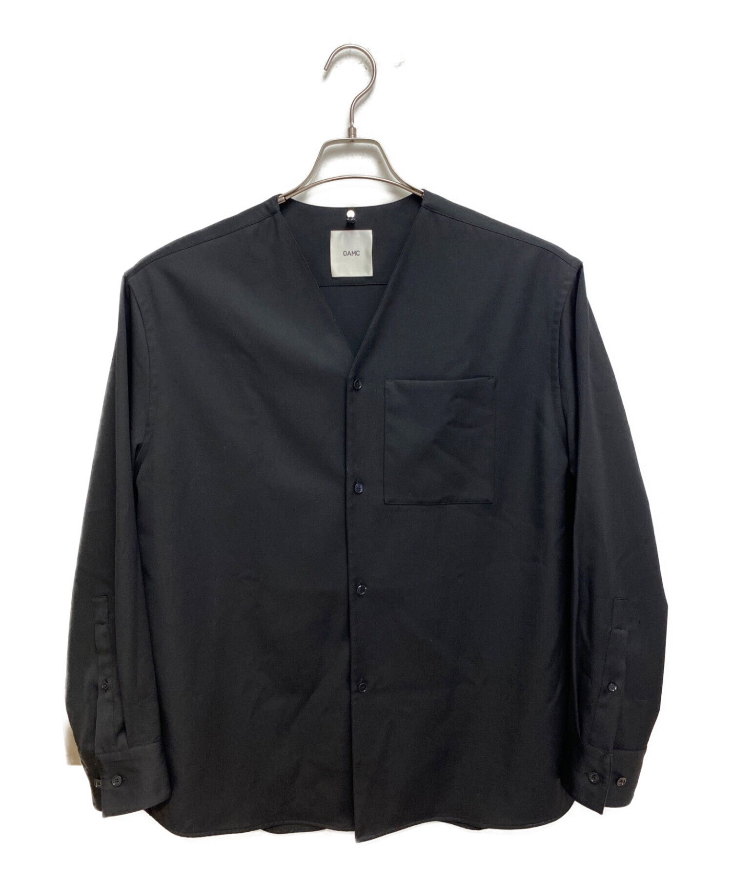 OAMC (オーエーエムシー) ノーカラーシャツ ブラック サイズ:S