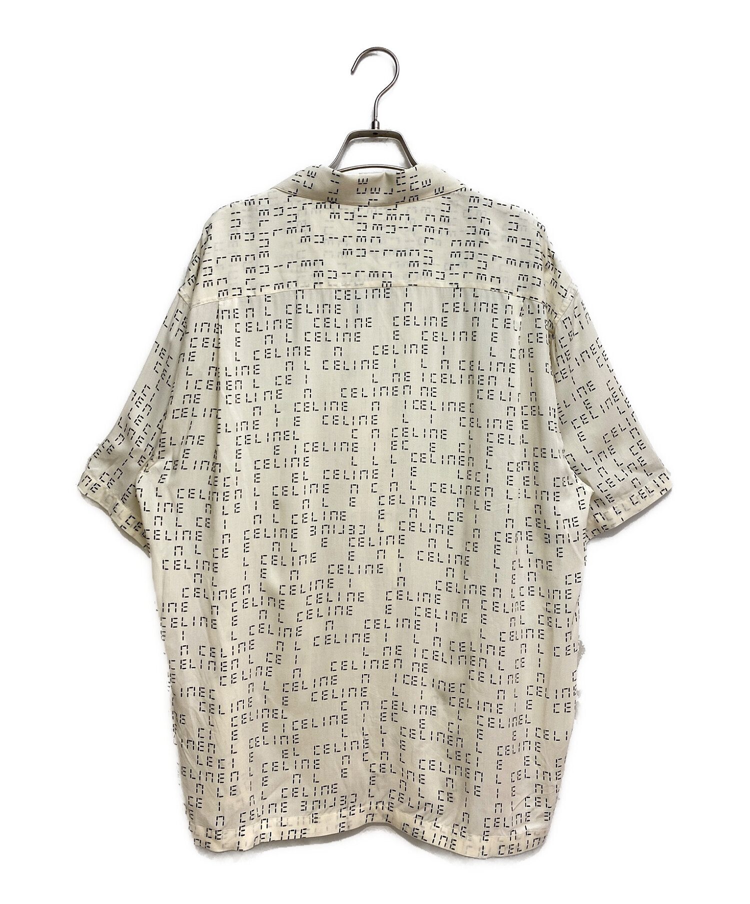 CELINE (セリーヌ) デジタルプリントルーズフィットハワイアンシャツ （Digital Logo Loose Fit Hawaiian  Shirt） アイボリー サイズ:36