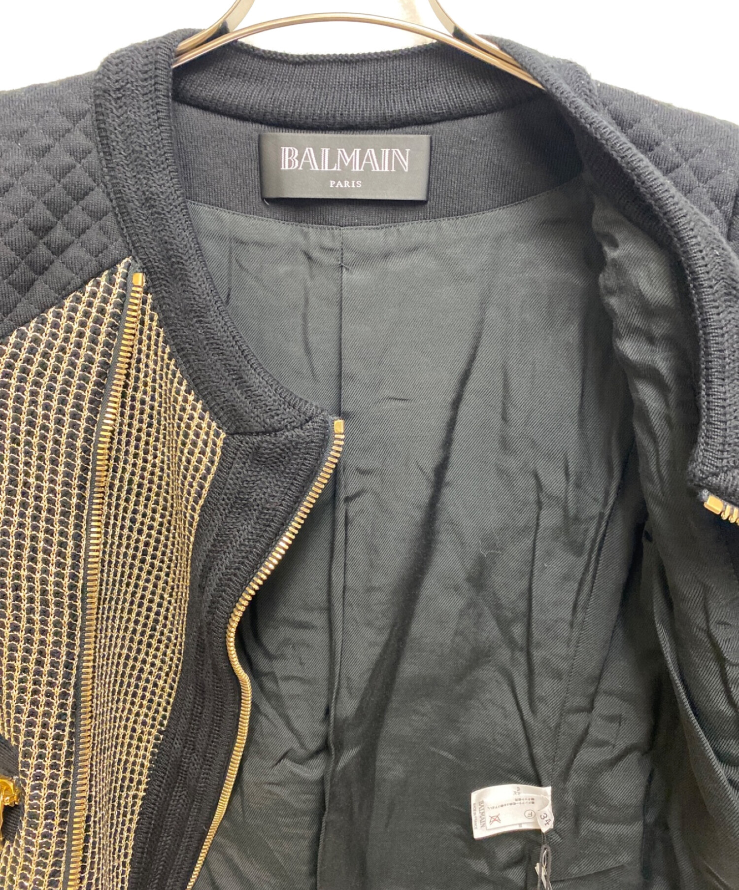 中古・古着通販】BALMAIN (バルマン) ジップアップジャケット ブラック