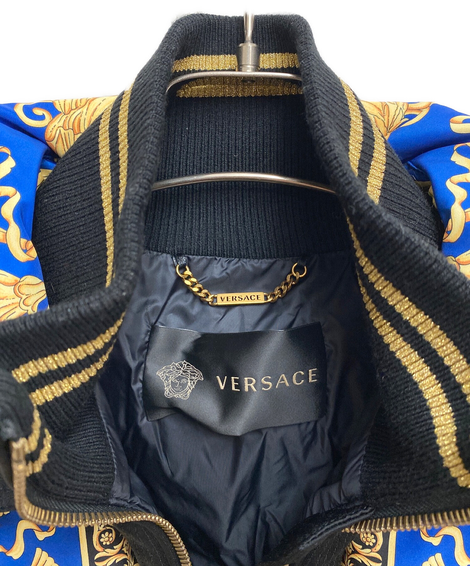 VERSACE (ヴェルサーチェ) ダウンジャケット ブルー サイズ:38