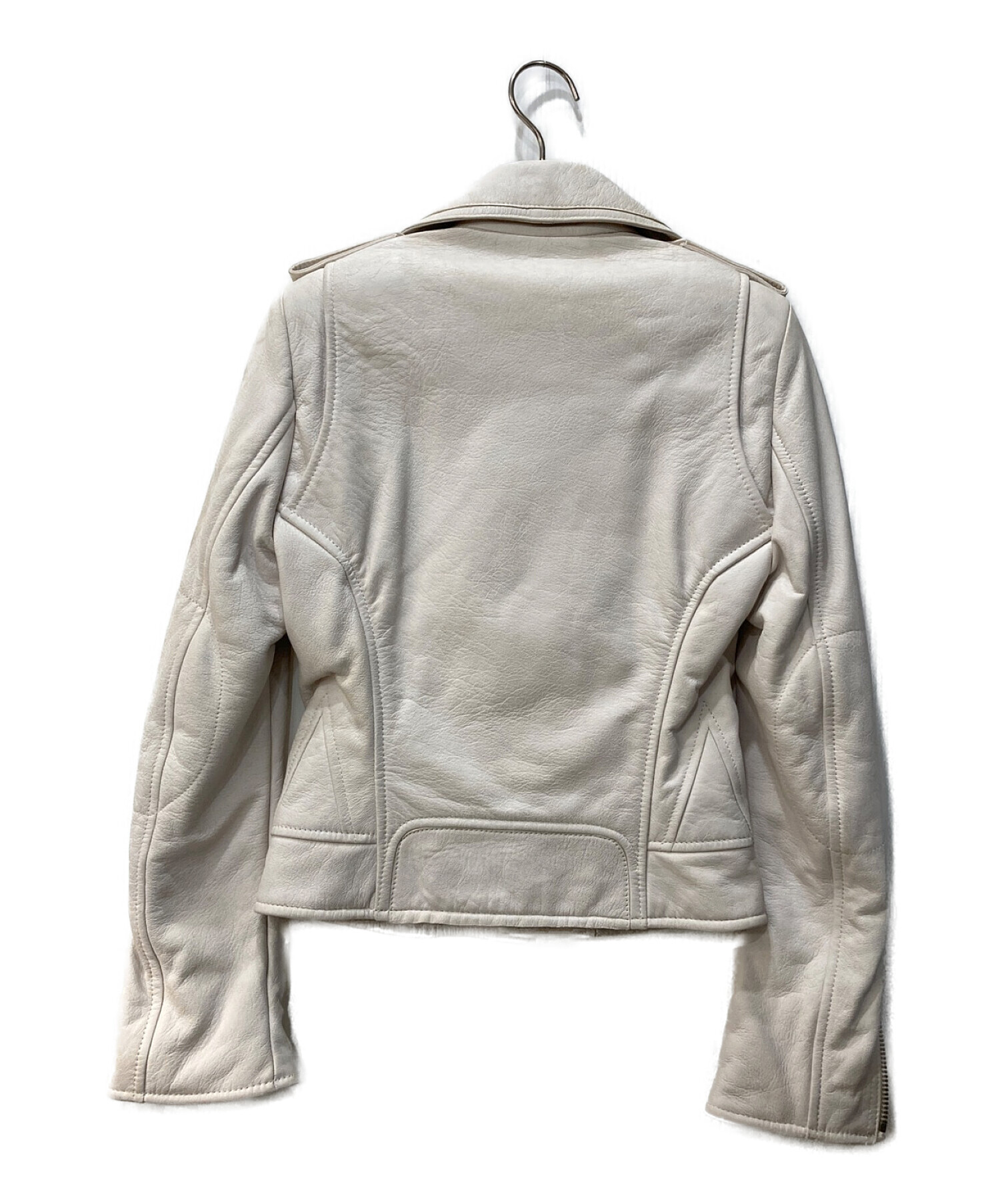 BALENCIAGA (バレンシアガ) ライダースジャケット ホワイト サイズ:36