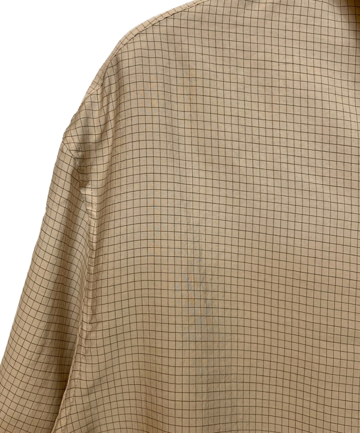 LEMAIRE (ルメール) 22SS オーバーサイズチェックシャツ ベージュ サイズ:L