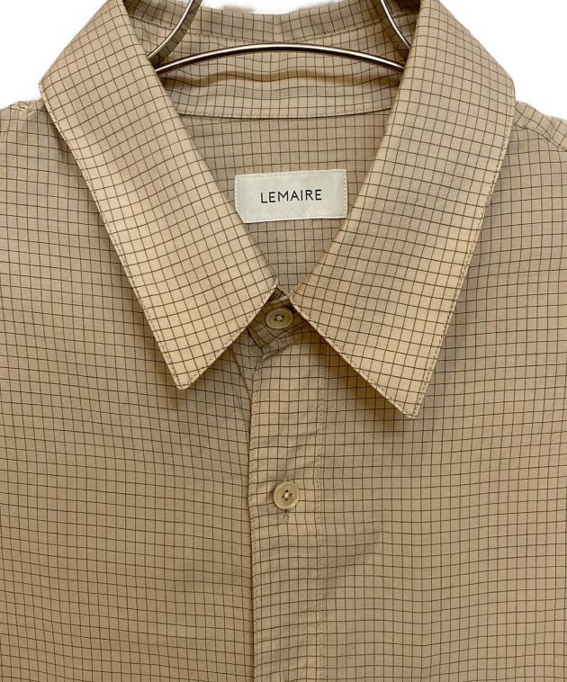 LEMAIRE (ルメール) 22SS オーバーサイズチェックシャツ ベージュ サイズ:L