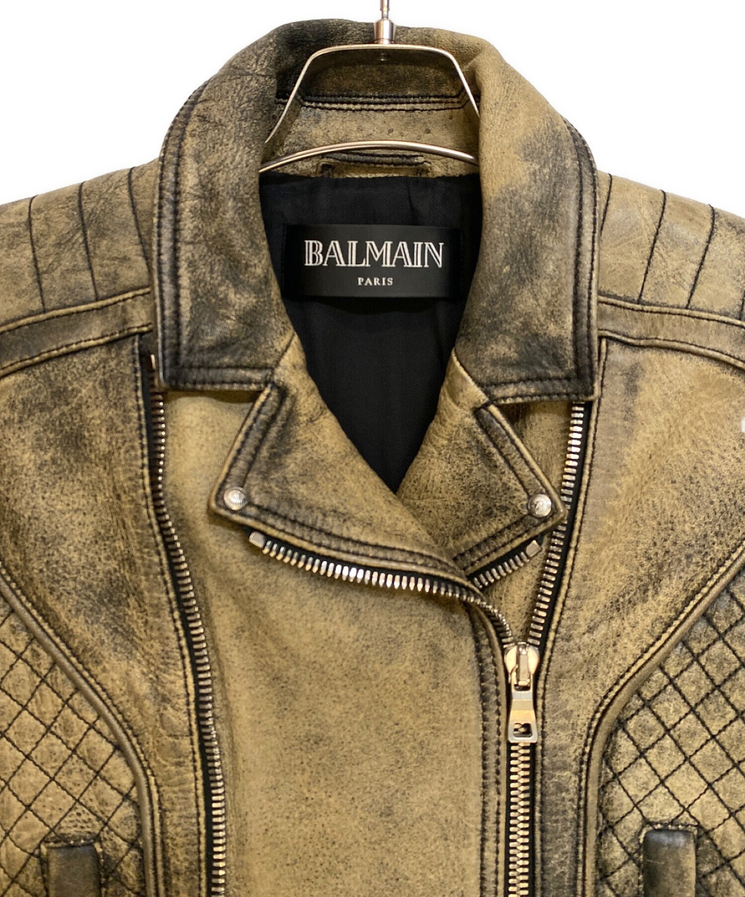 大人気新作BALMAIN バルマン 羊革 レザージャケット7号 Sサイズ ジャケット・アウター