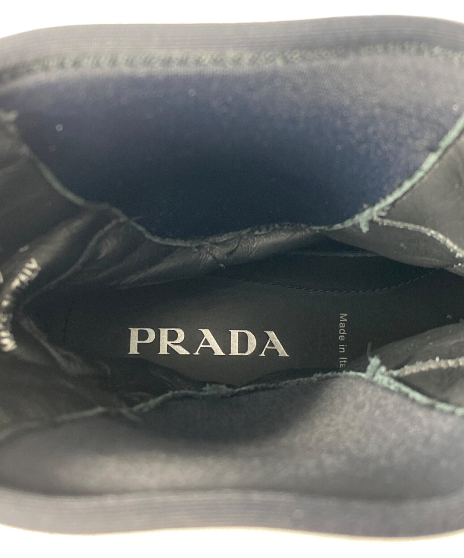 PRADA (プラダ) 23AW モノリス Re-Nylon ギャバジンブーツ ブラック サイズ:8