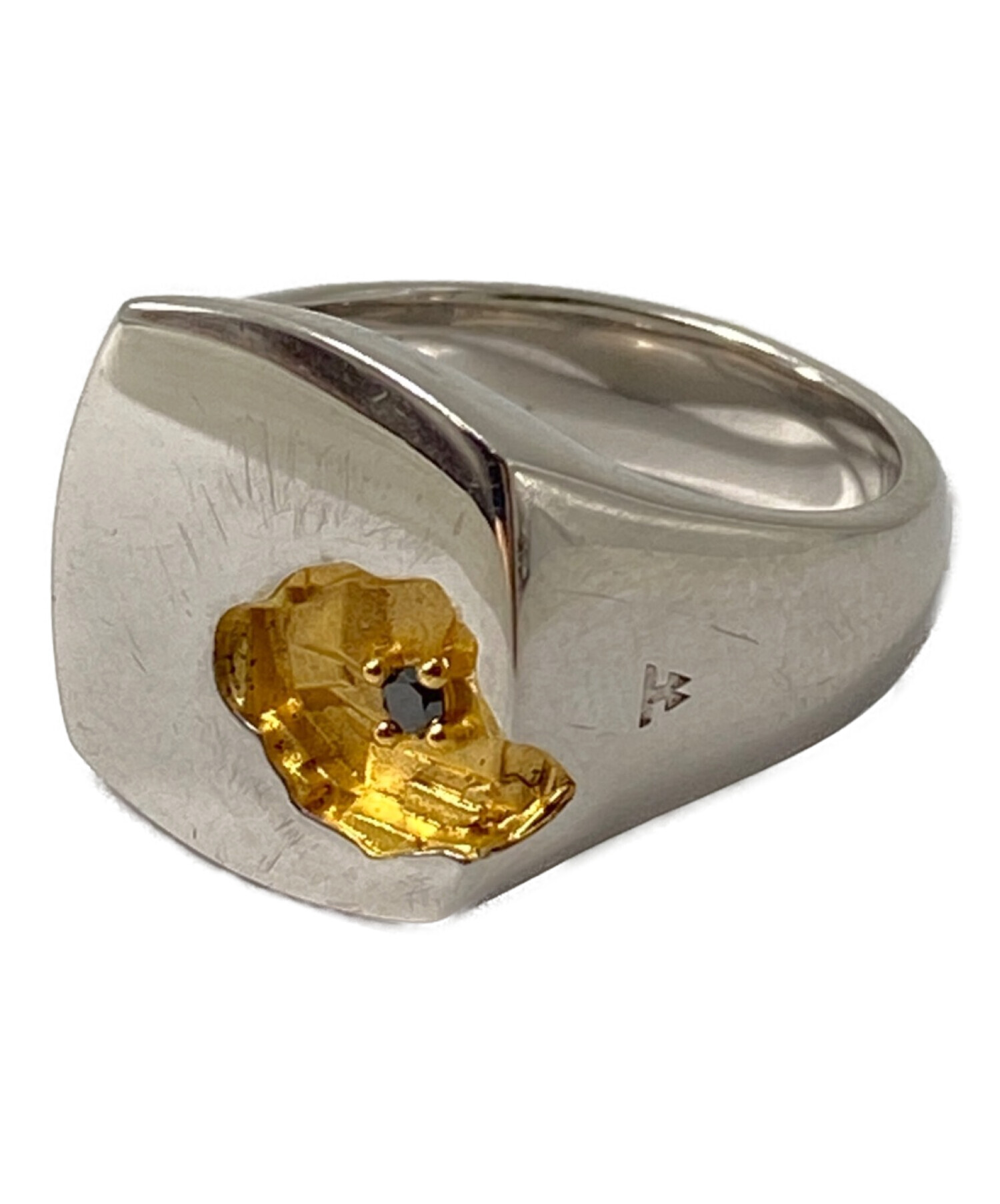 TOM WOOD (トムウッド) Mined Ring Large Black Diamond サイズ:L