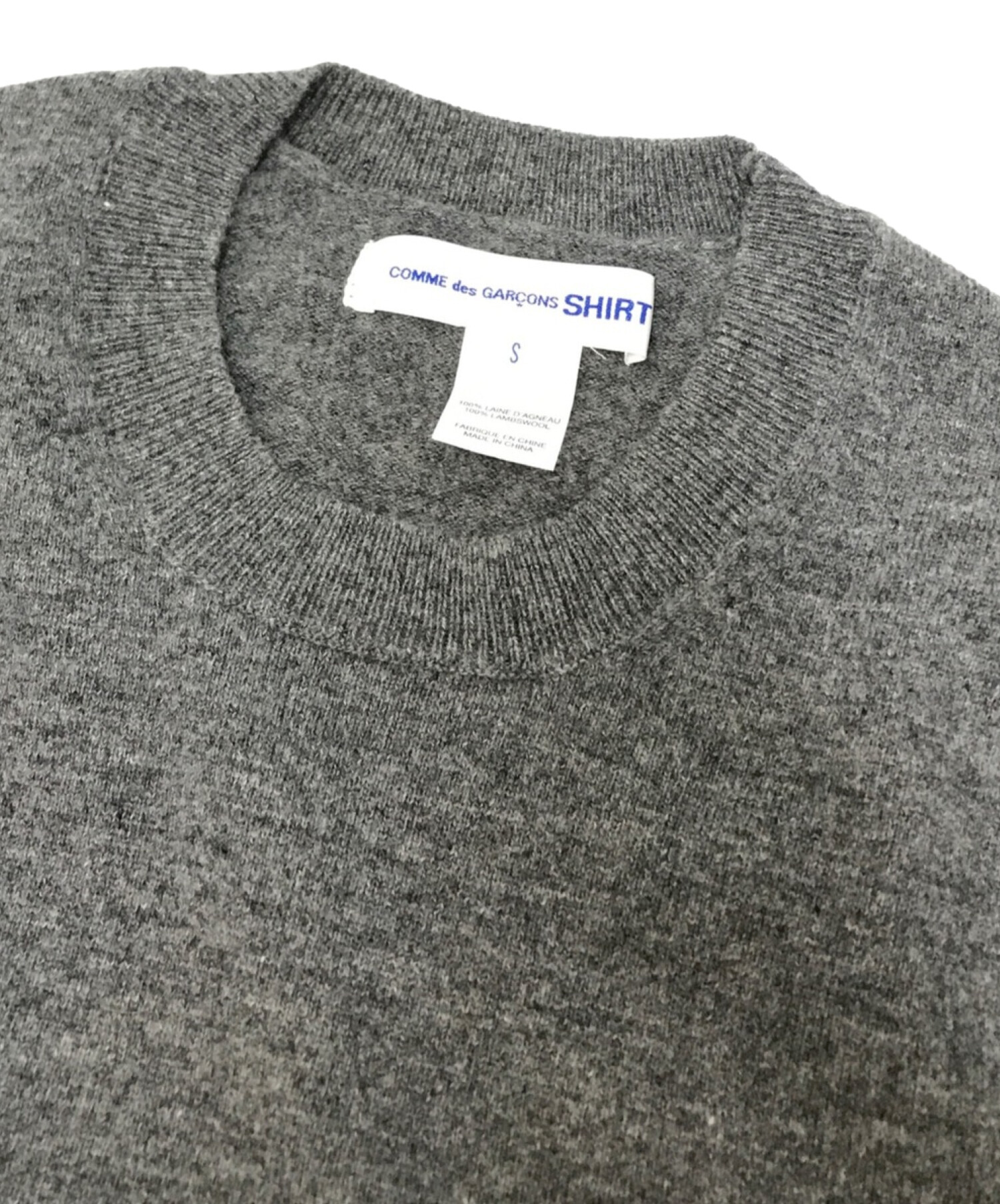 中古・古着通販】COMME des GARCONS SHIRT (コムデギャルソンシャツ) FOREVER Round-Neck Pullover  Knit グレー サイズ:S｜ブランド・古着通販 トレファク公式【TREFAC FASHION】スマホサイト