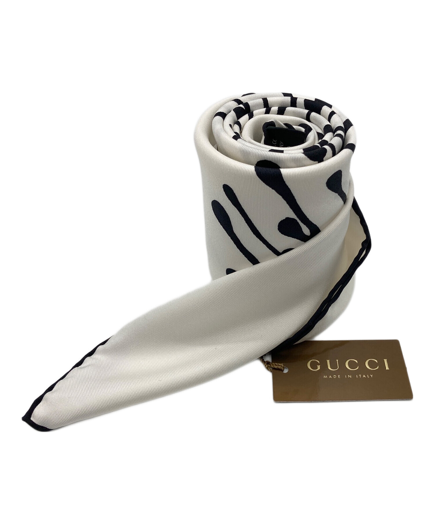 中古・古着通販】GUCCI (グッチ) シルクスカーフ ブラック 未使用品｜ブランド・古着通販 トレファク公式【TREFAC  FASHION】スマホサイト