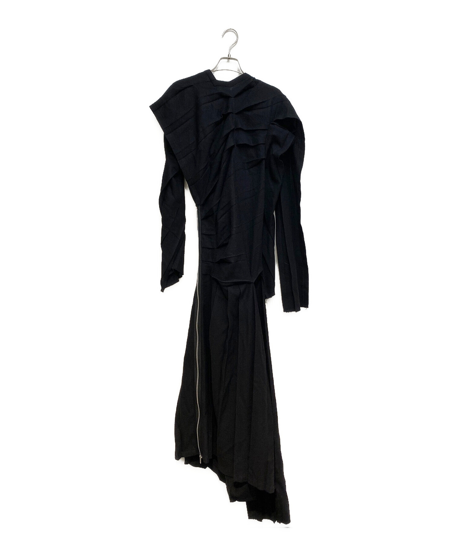 LIMI feu (リミフゥ) 23AW LOW TWIST SERGE DRESS WITH TWISTED PLEATS ブラック サイズ:2  未使用品