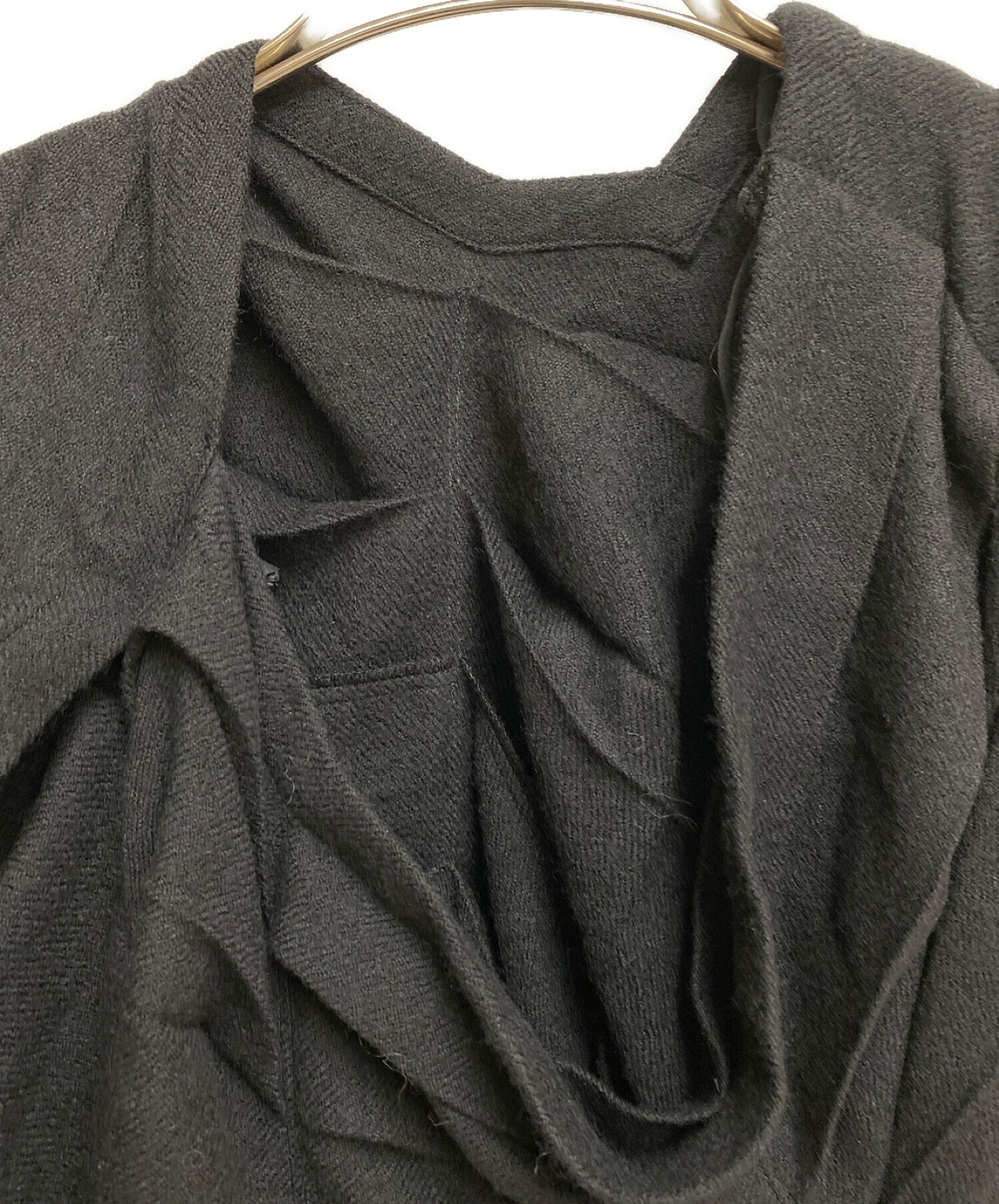 LIMI feu (リミフゥ) 23AW LOW TWIST SERGE DRESS WITH TWISTED PLEATS ブラック サイズ:2  未使用品