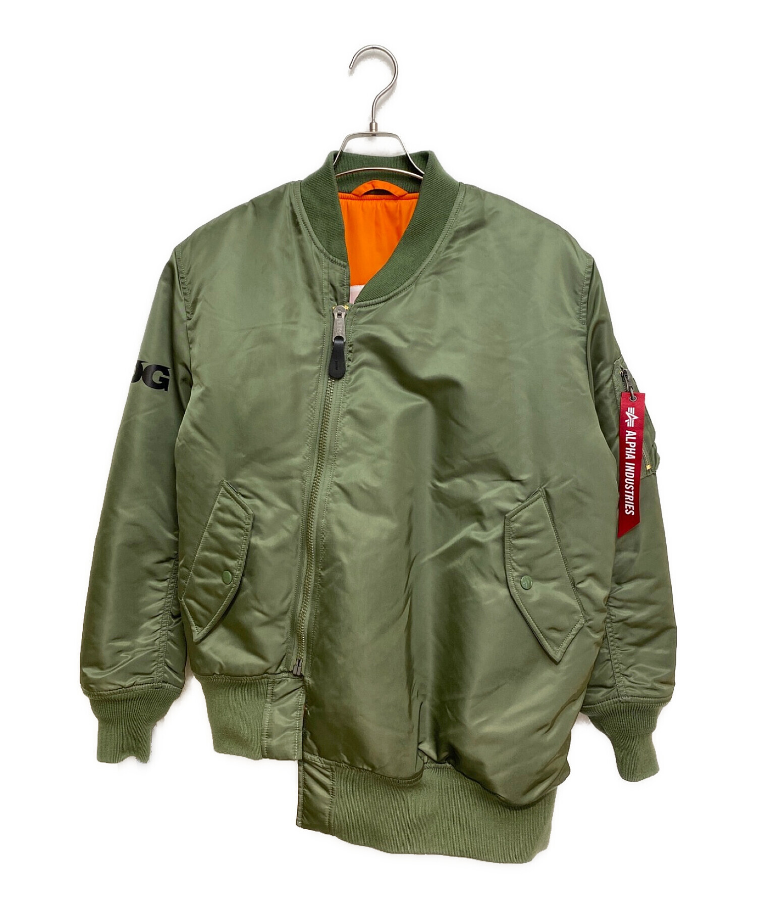 CDG (シーディージー) ALPHA INDUSTRIES (アルファインダストリーズ) カスタムMA-1ジャケット カーキ サイズ:M