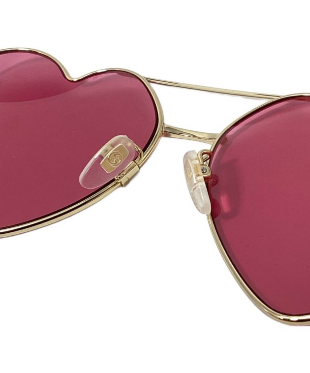 GUCCI (グッチ) Heart Lens Sunglasses (ハートレンズサングラス) ピンク サイズ:62□15 140