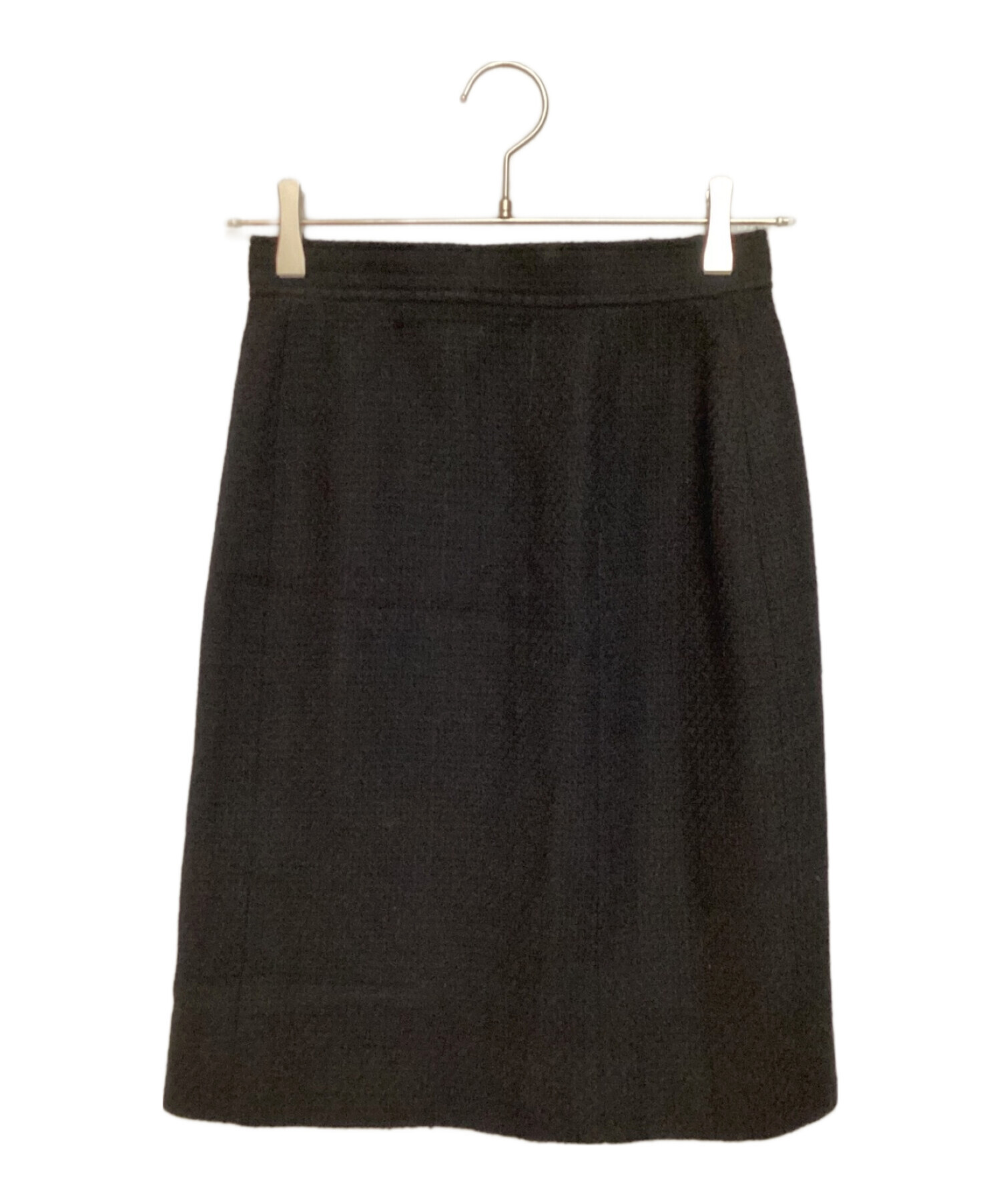 CHANEL (シャネル) ウールタイトスカート ブラック サイズ:38
