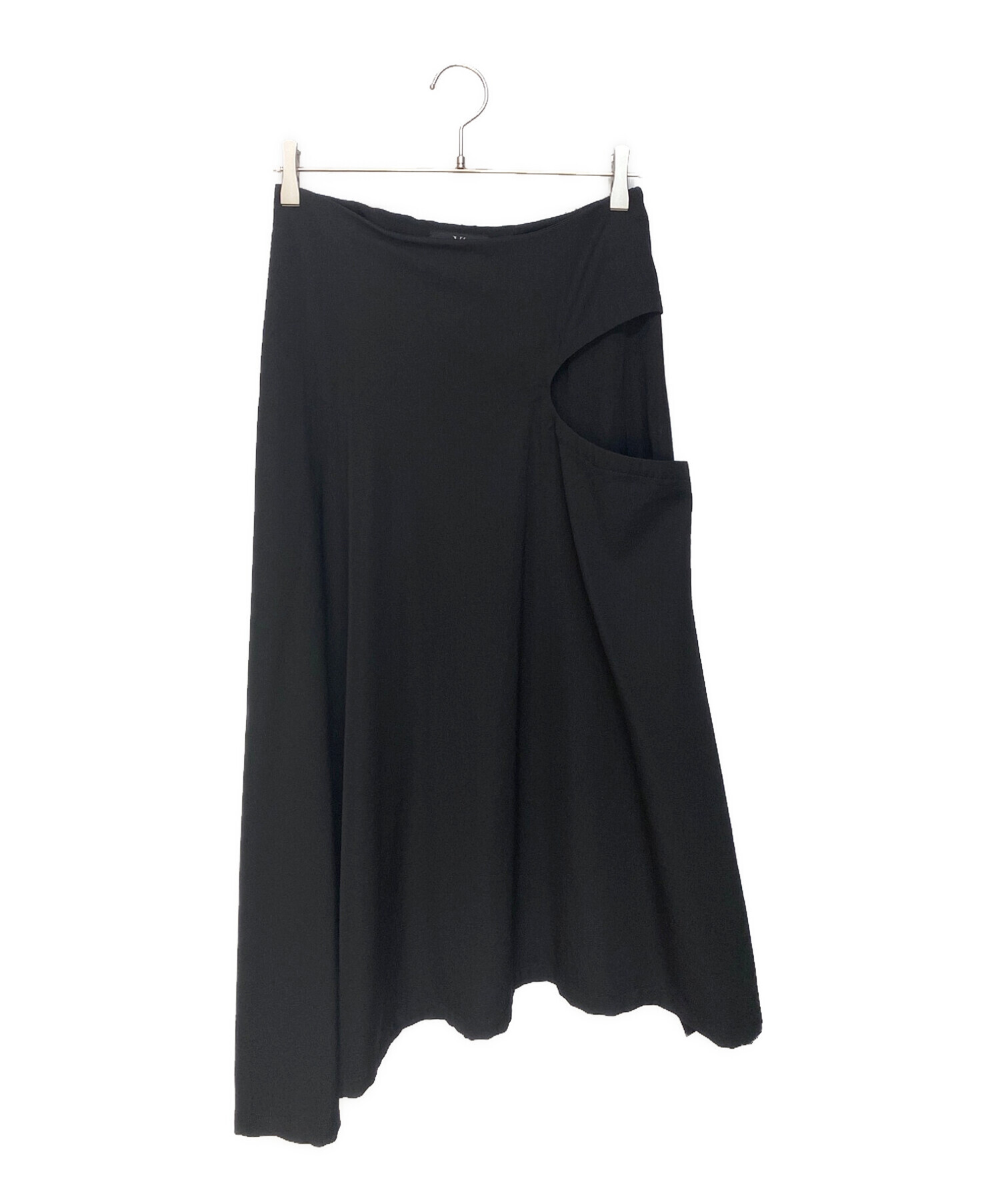 Y's (ワイズ) ウールギャバジンデザインスカート ブラック サイズ:2