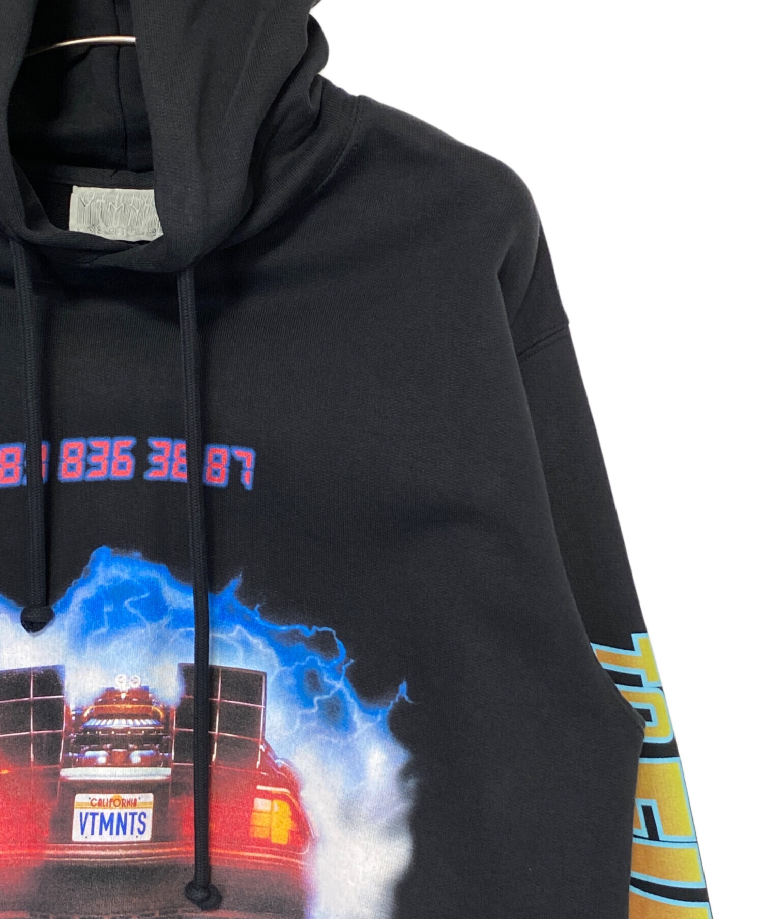 VETEMENTS (ヴェトモン) BACK TO THE FUTURE JERSEY HOODIE ブラック サイズ:XS