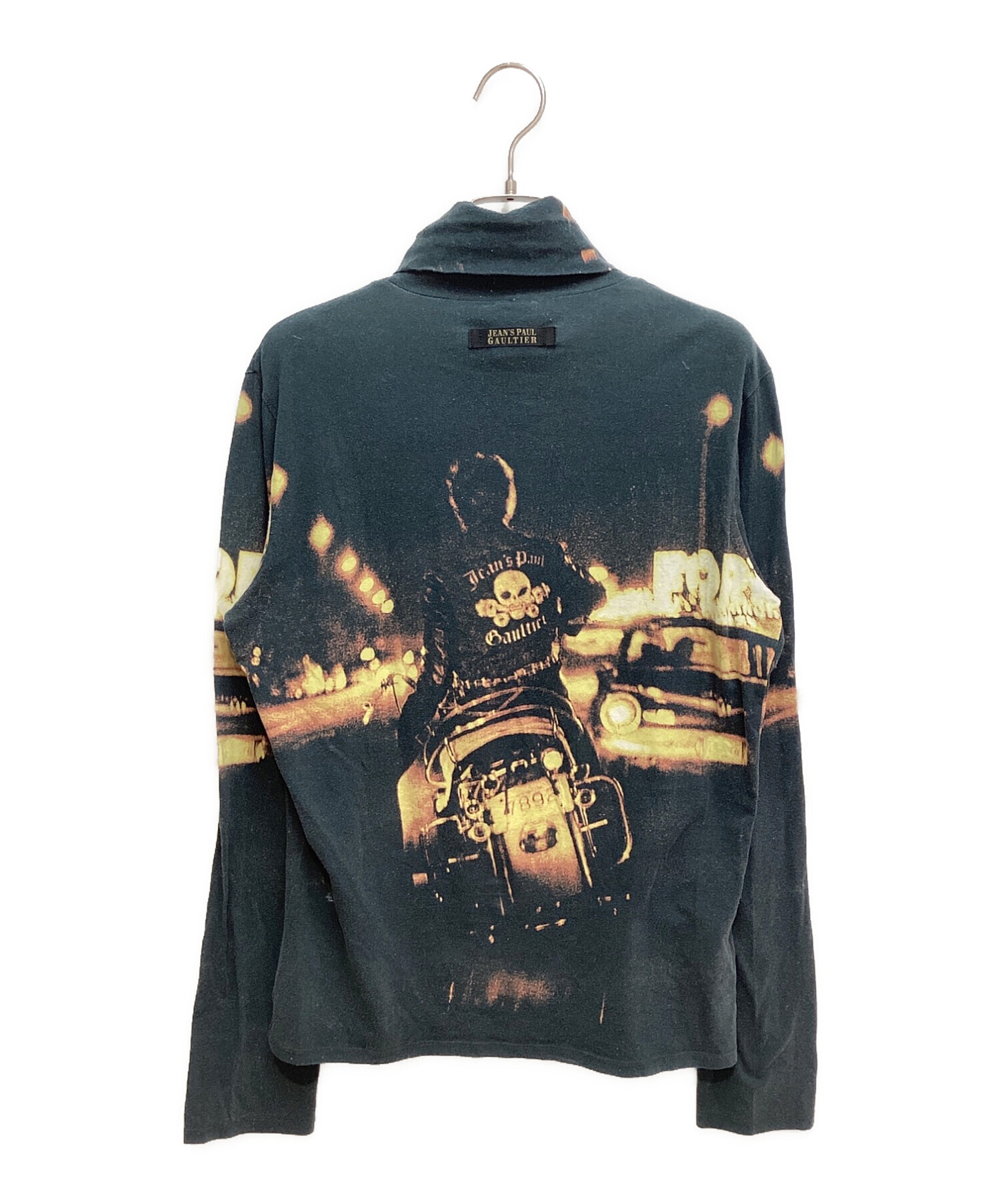 中古・古着通販】Jean Paul GAULTIER (ジャンポールゴルチェ) Biker Print High Neck Cut And Sew  （バイカープリントハイネックカットソー） ブラック サイズ:48｜ブランド・古着通販 トレファク公式【TREFAC FASHION】スマホサイト